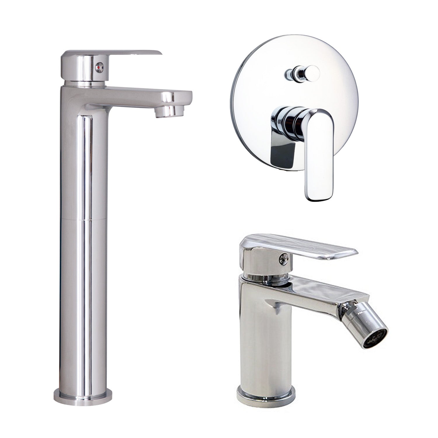 Composizione di miscelatori per lavabo alto