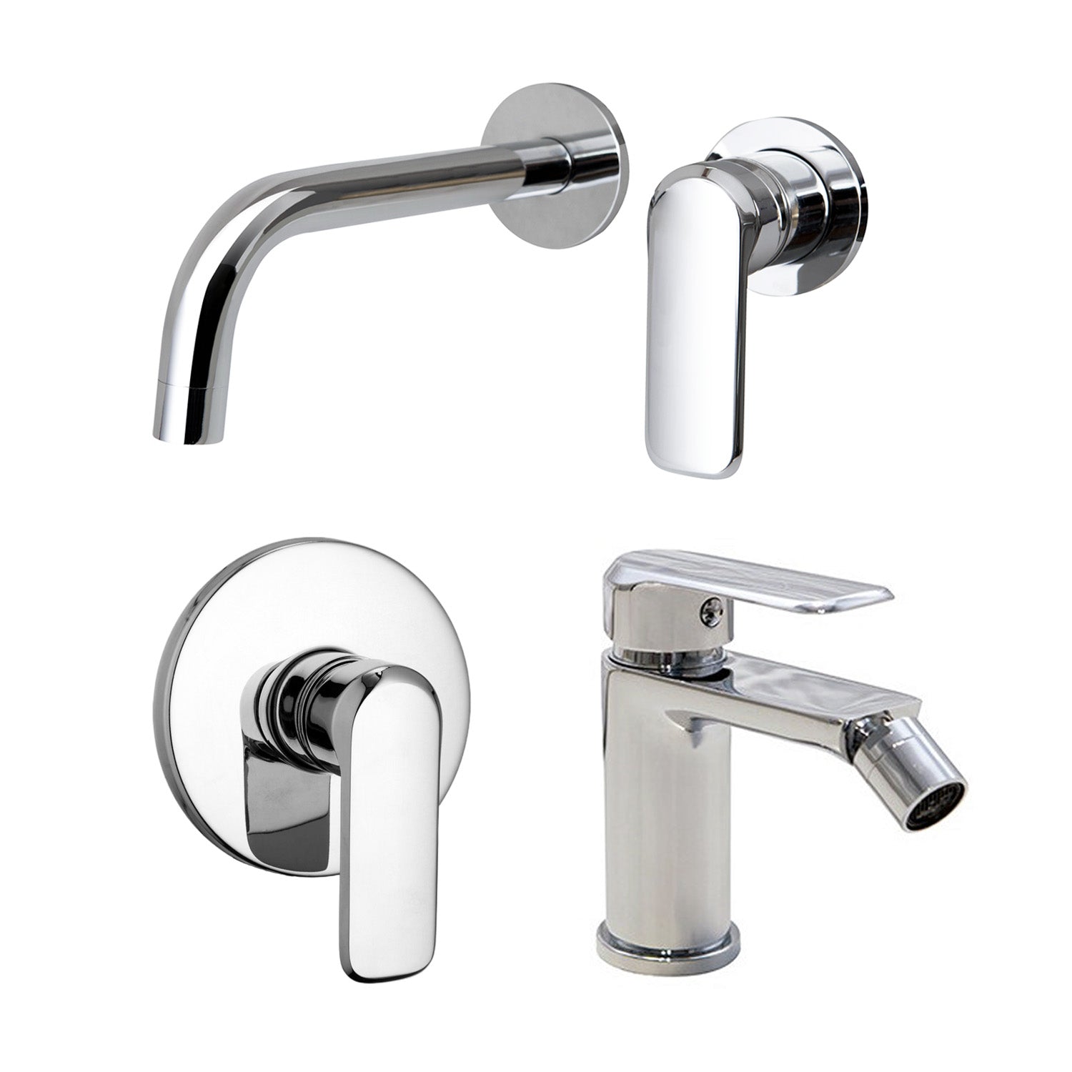 Composizione di miscelatori per lavabo incasso