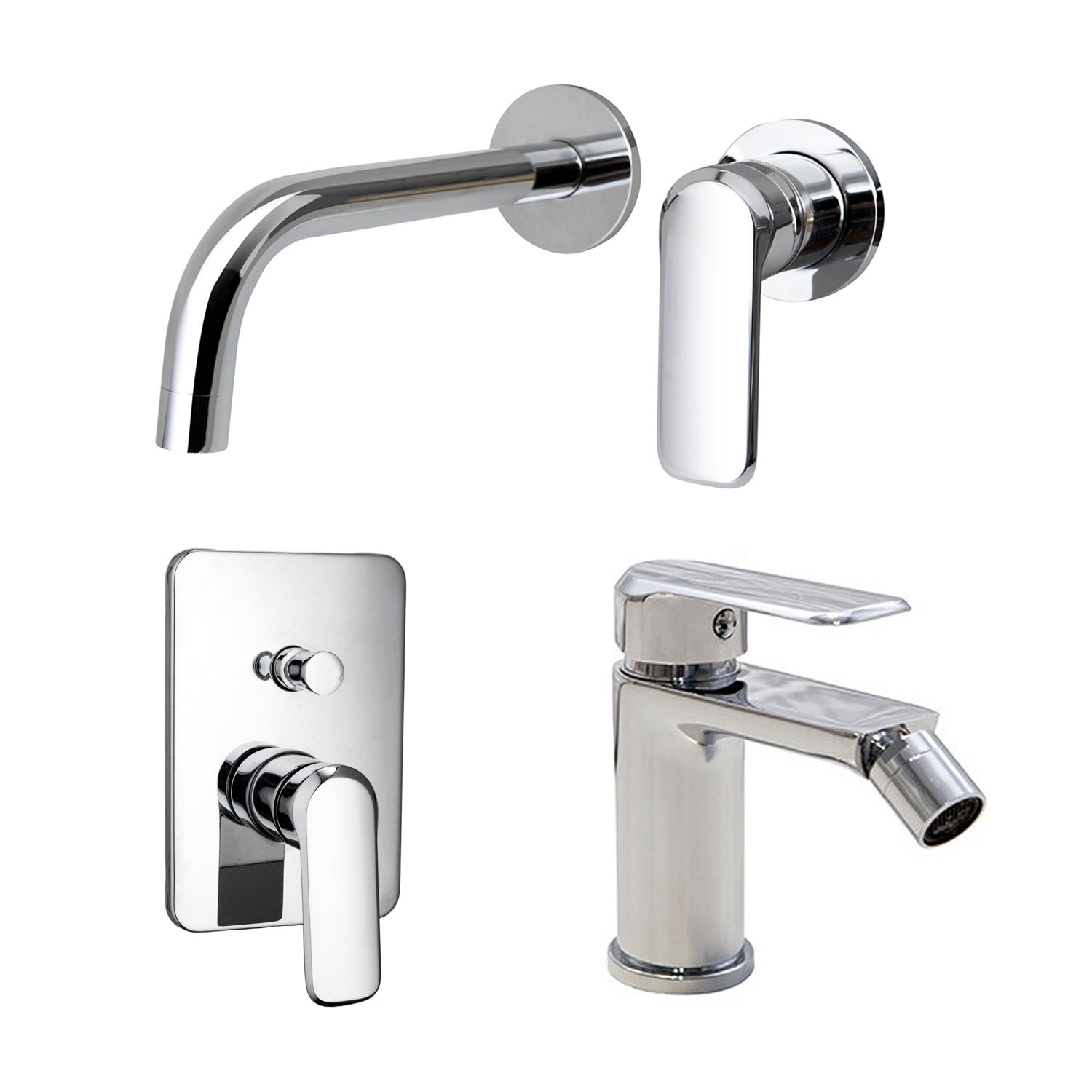 Composizione di miscelatori per lavabo incasso