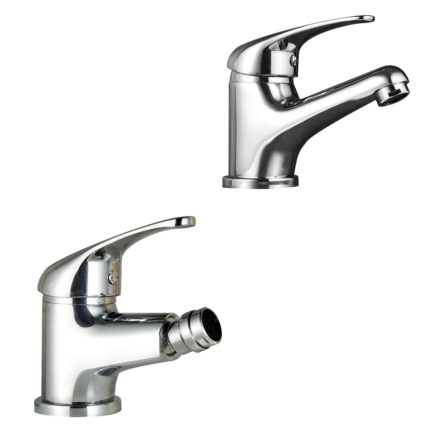 Coppia di miscelatori per lavabo e bidet serie Celia in ottone cromato by CeramicStore | Lo specialista del tuo bagno