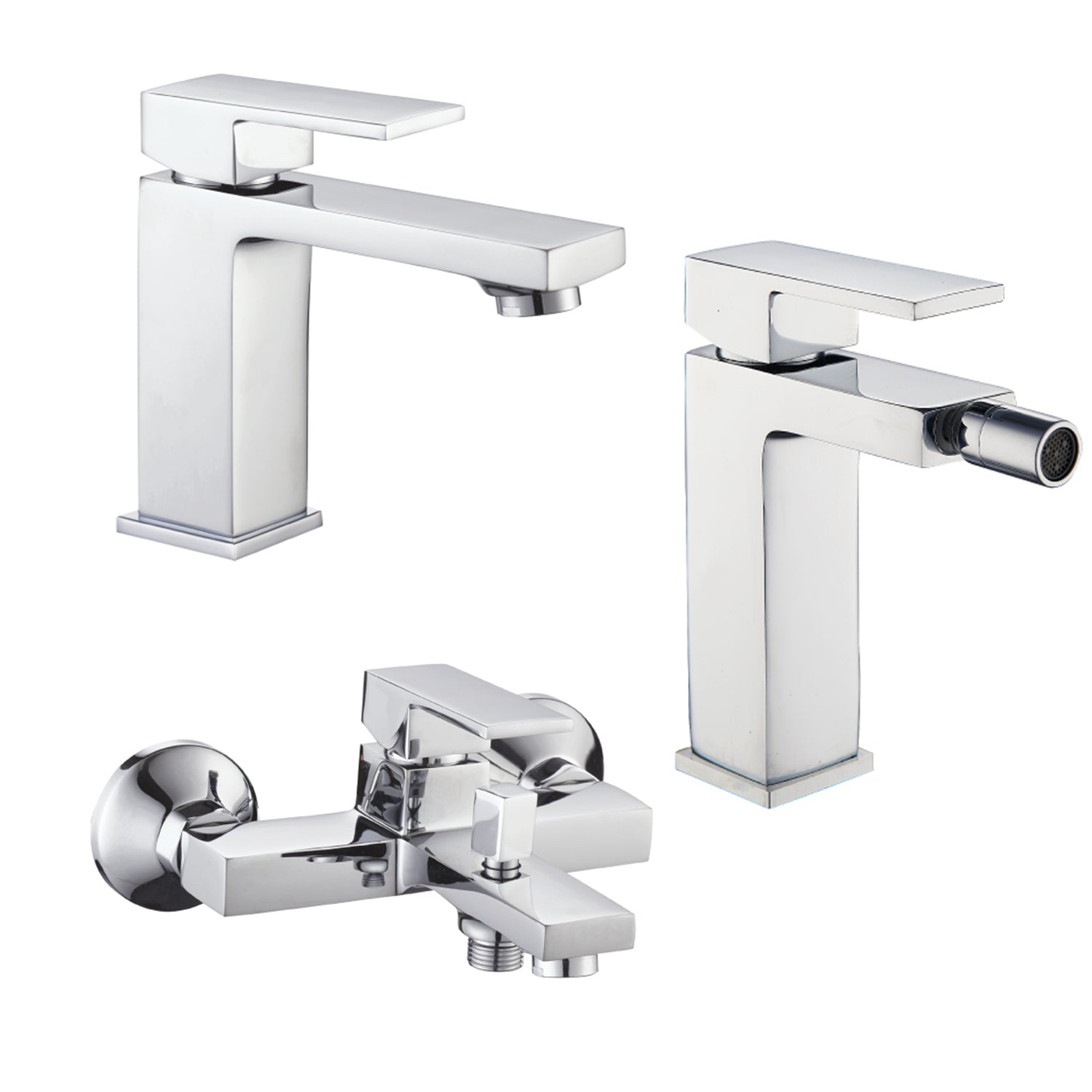 Set di miscelatori lavabo+bidet+vasca modello Eco 2.0 in ottone cromato by CeramicStore | Lo specialista del tuo bagno