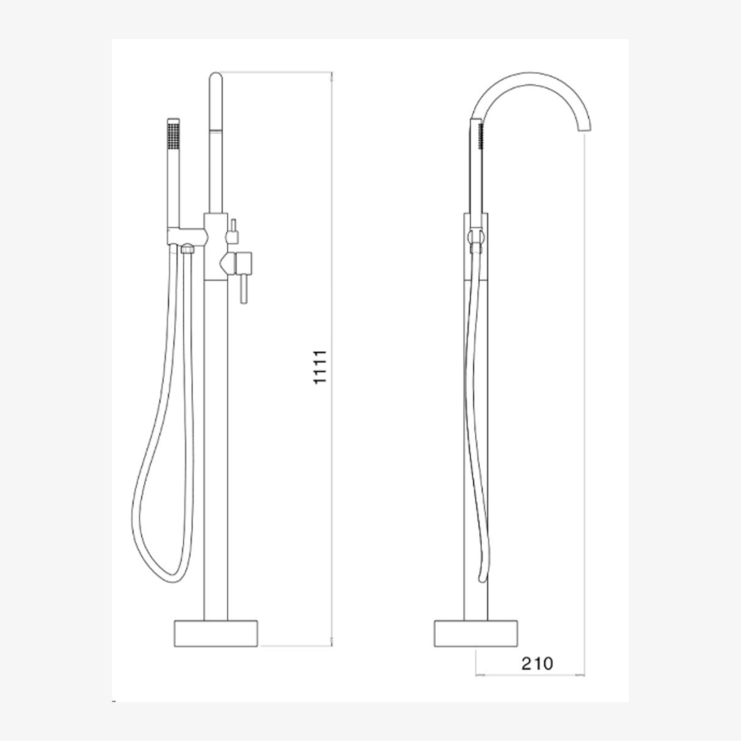 Colonna vasca a pavimento in ottone con miscelatore doccia STAR by CeramicStore | Lo specialista del tuo bagno