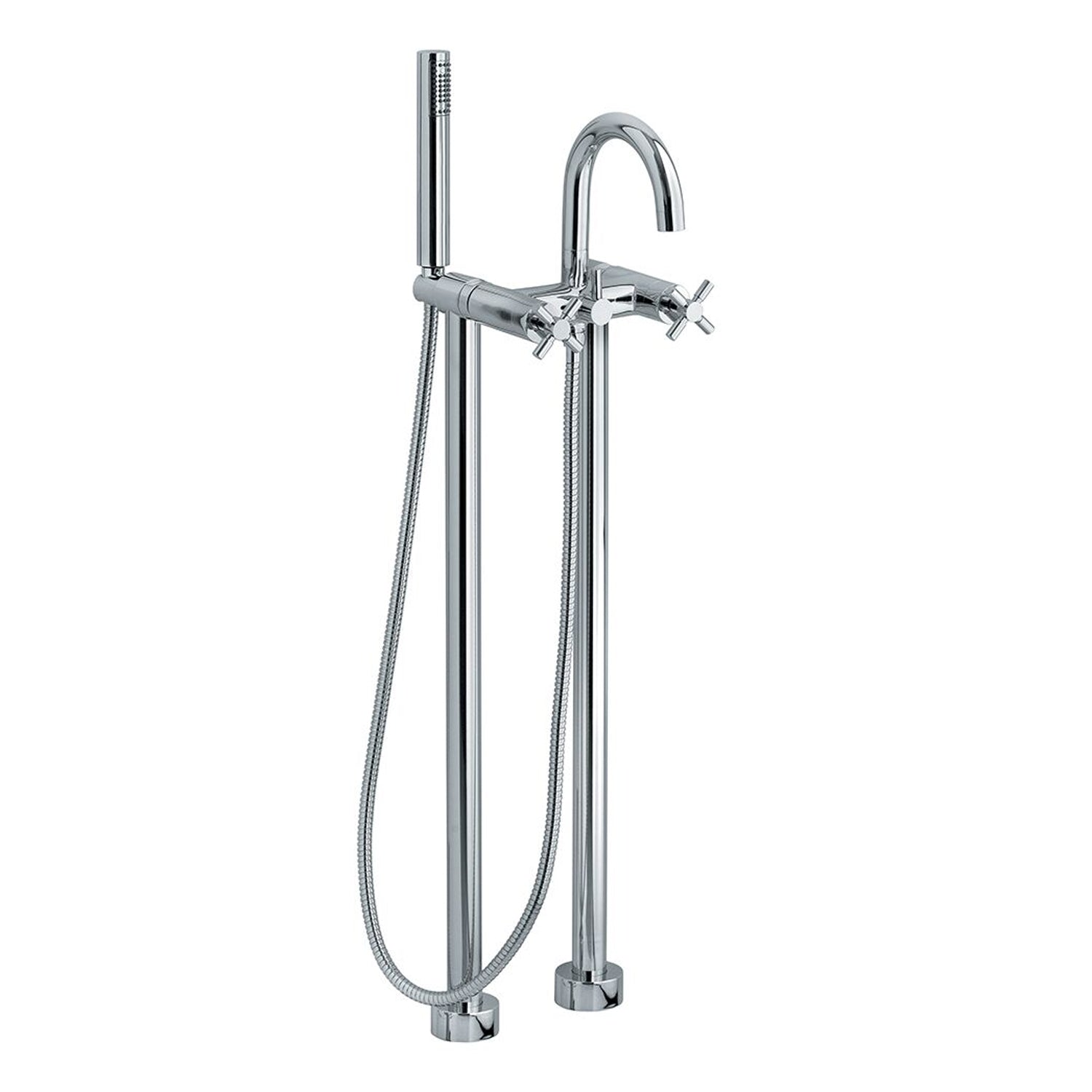 Colonna vasca a pavimento in ottone con rubinetto e doccia STAR by CeramicStore | Lo specialista del tuo bagno