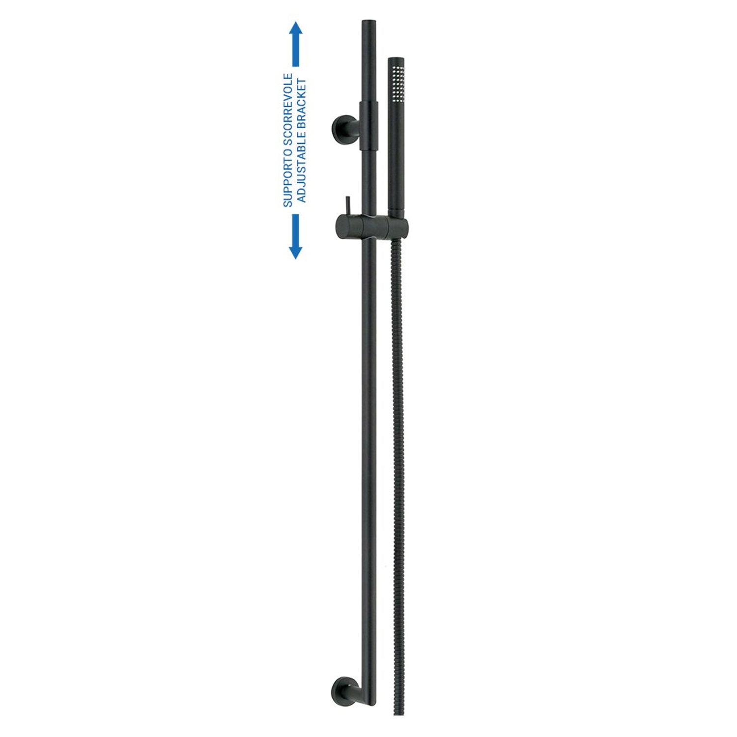 Saliscendi in ottone 2cm x 90cm doccia Alisso 3 e flessibile nero by CeramicStore | Lo specialista del tuo bagno