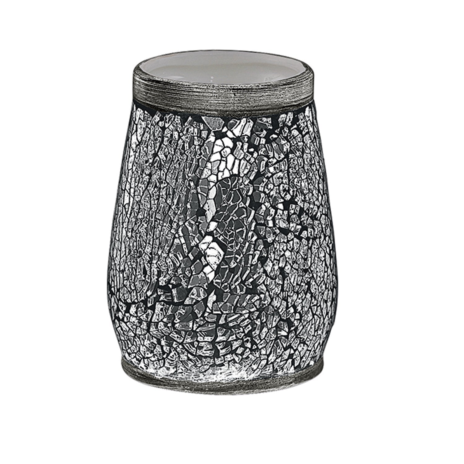 Portaspazzolini in ceramica e vetro di Gedy serie Myosotis - Argento