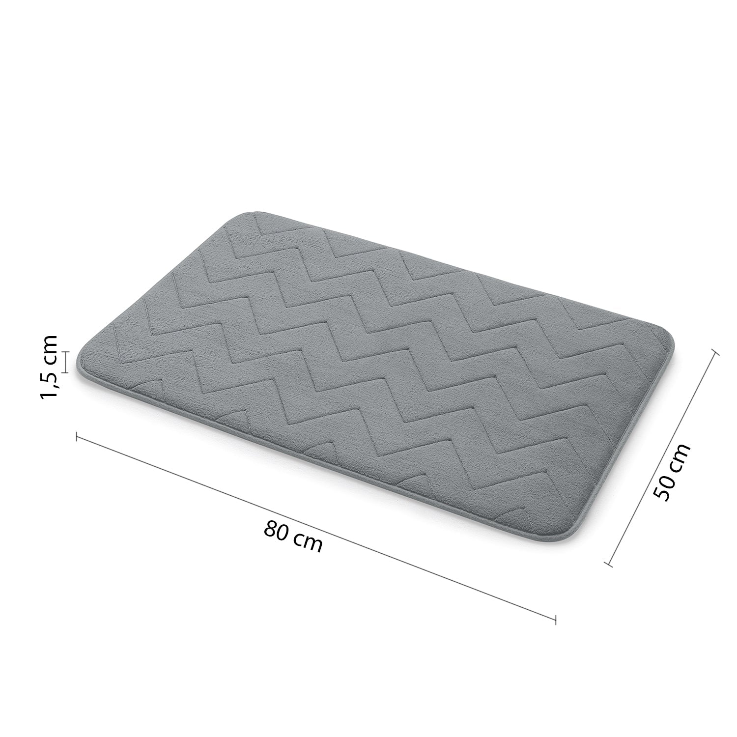  Tappeto 50x80 in memory foam con fondo antiscivolo Mousse di Gedy - Grigio by CeramicStore | Lo specialista del tuo bagno