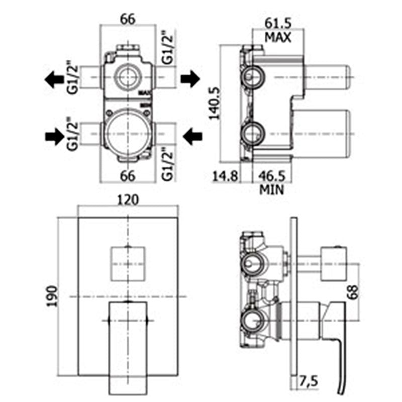  Miscelatore incasso doccia Paffoni Effe con deviatore a 2 uscite by CeramicStore | Lo specialista del tuo bagno