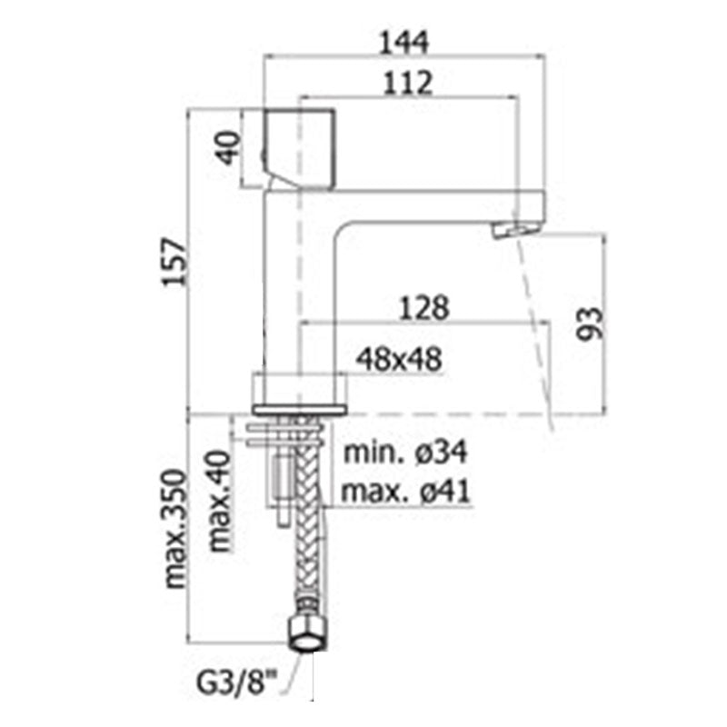  Miscelatore lavabo senza scarico Paffoni Elle con leva Cubo by CeramicStore | Lo specialista del tuo bagno