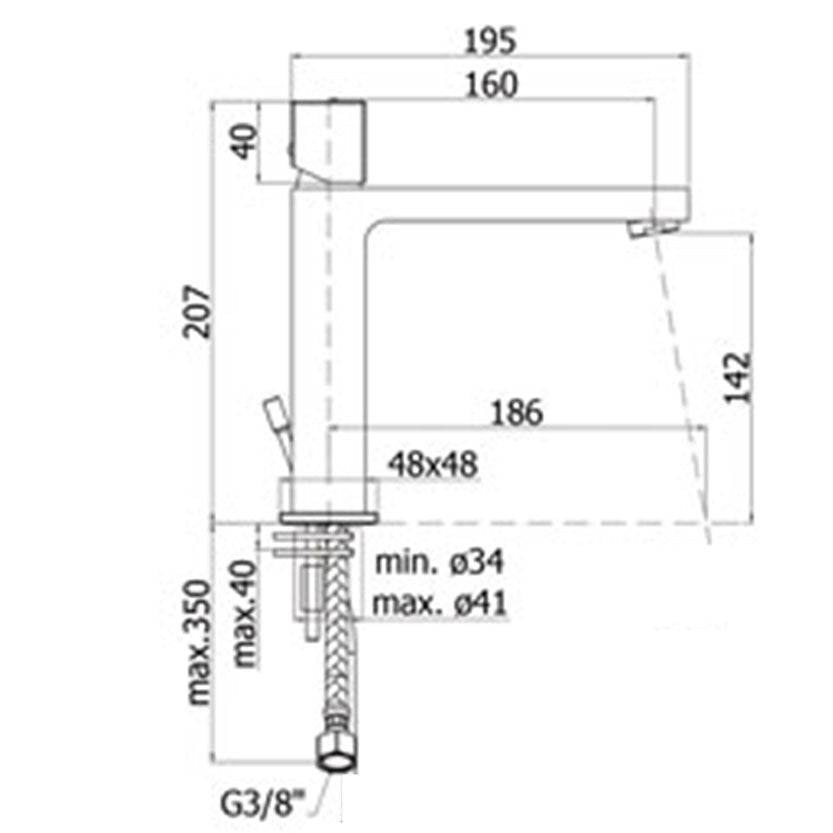  Miscelatore lavabo medio senza scarico Paffoni Elle con leva Cubo by CeramicStore | Lo specialista del tuo bagno
