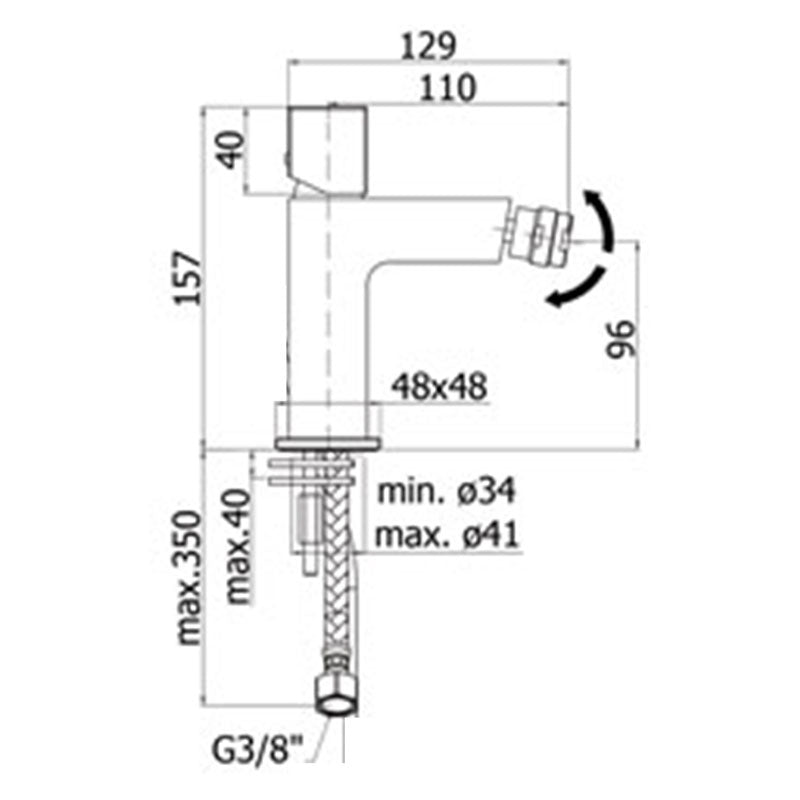  Miscelatore bidet senza scarico Paffoni Elle con leva cubo by CeramicStore | Lo specialista del tuo bagno