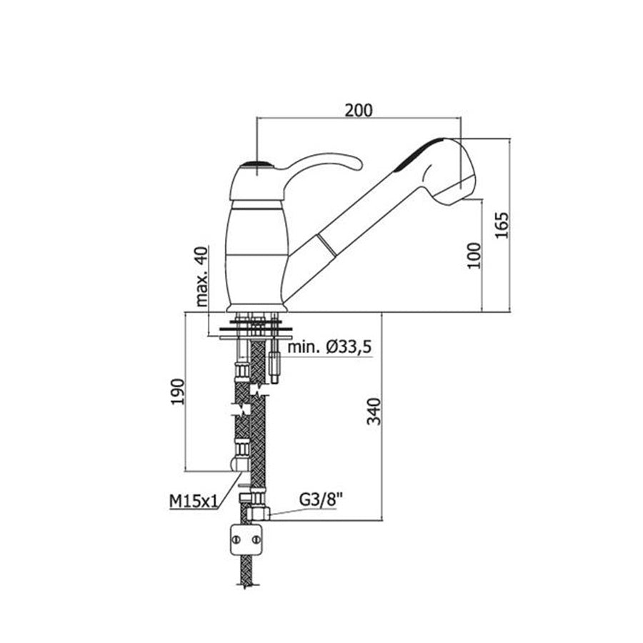  Miscelatore lavello monoforo doccetta 2 getti modello FA183CR by Paffoni by CeramicStore | Lo specialista del tuo bagno