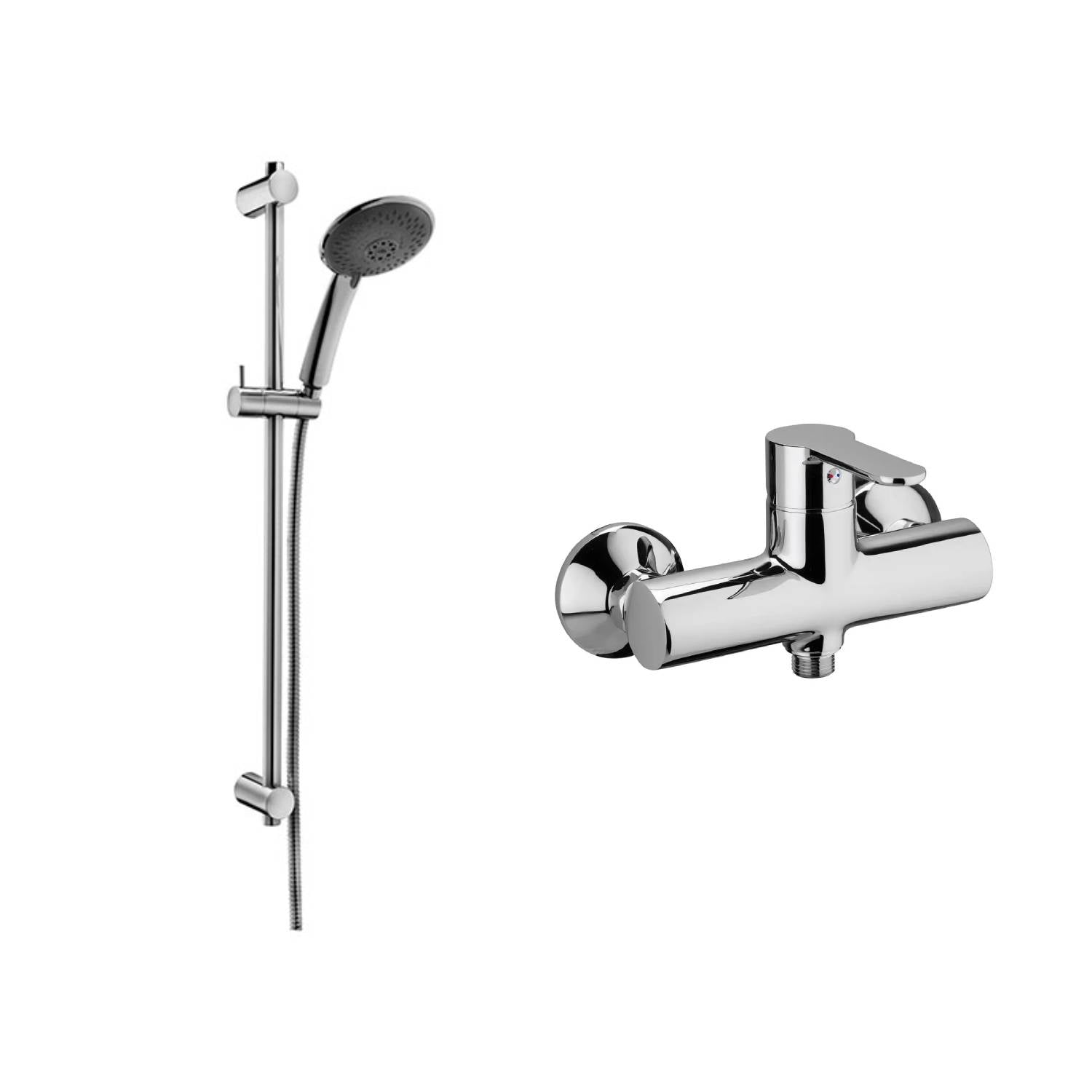 Set Saliscendi con asta modello prestige Crag e miscelatore doccia a muro esterno Paffoni by CeramicStore | Lo specialista del tuo bagno