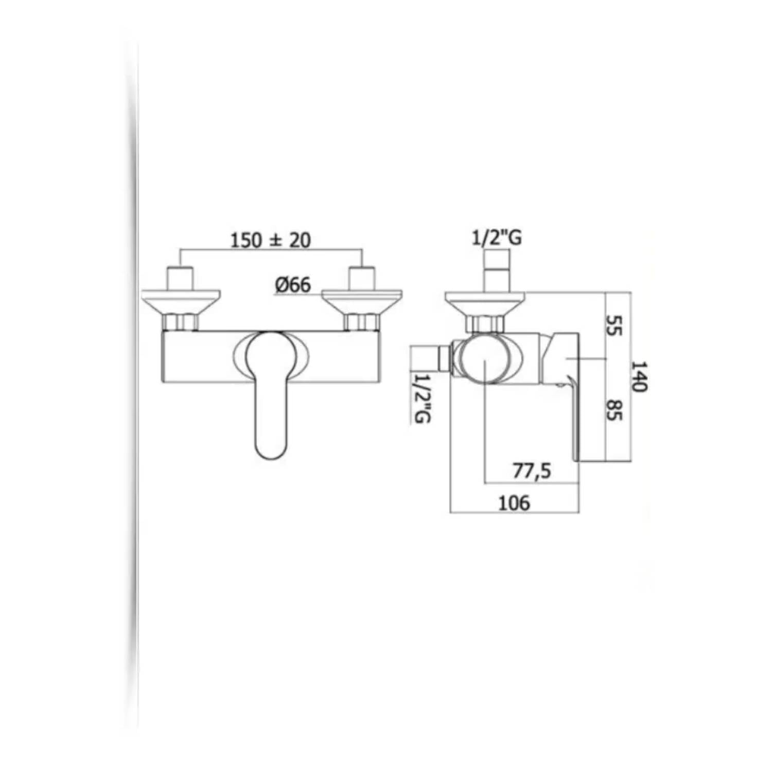  Set Saliscendi con asta modello prestige Crag e miscelatore doccia a muro esterno Paffoni by CeramicStore | Lo specialista del tuo bagno