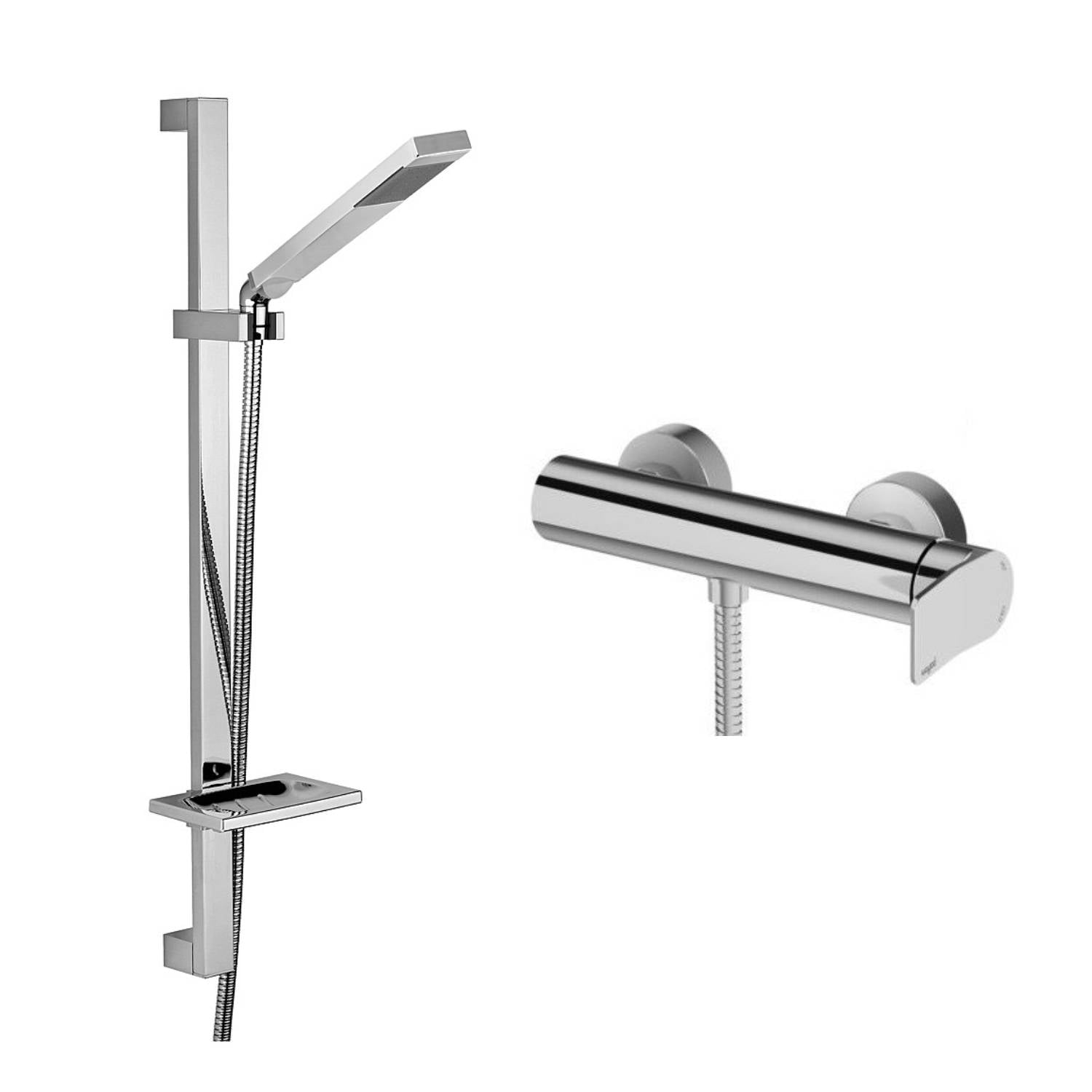 Set saliscendi doccia Level con portasapone e miscelatore doccia esterno Tilt Paffoni by CeramicStore | Lo specialista del tuo bagno