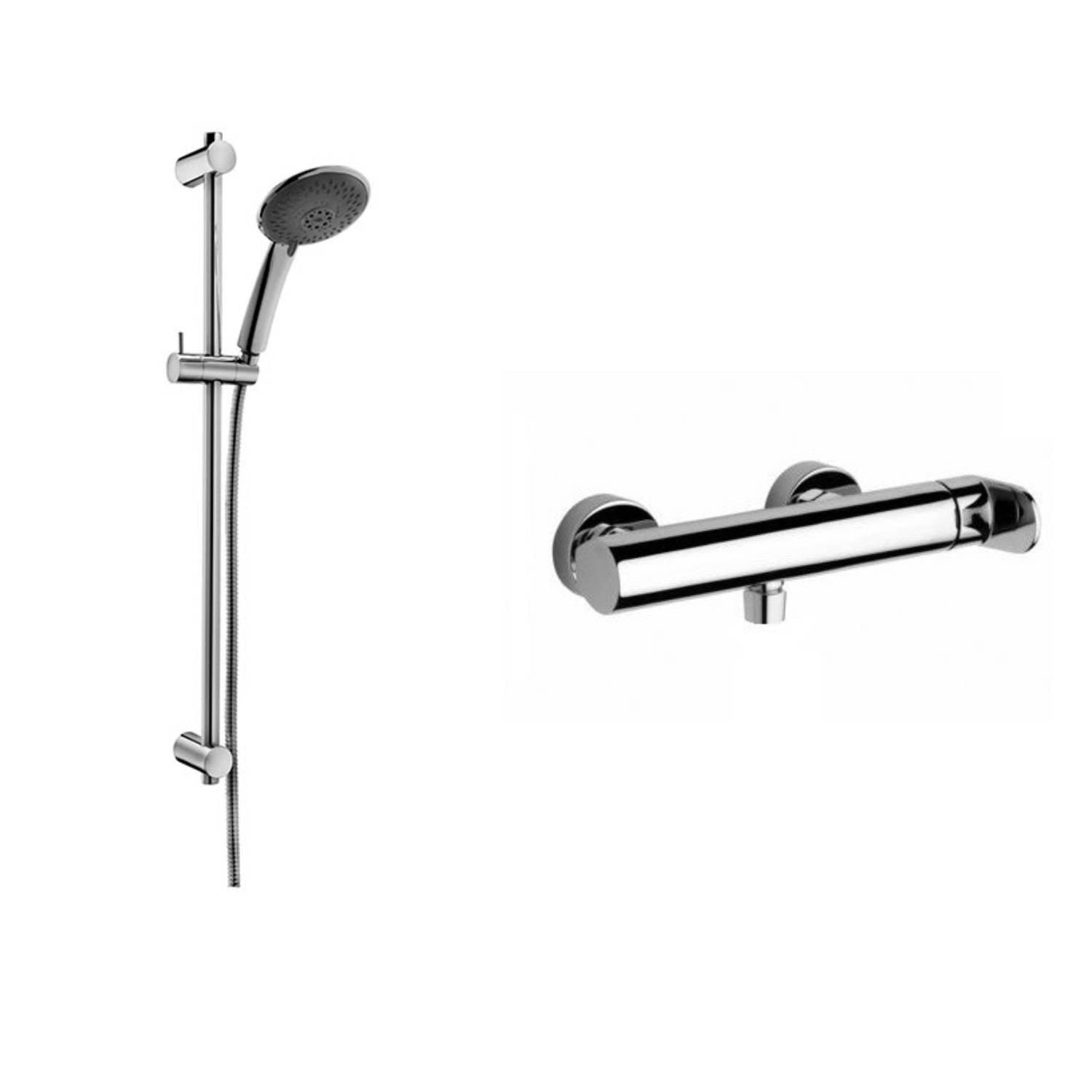 Set saliscendi con asta per doccia Prestige con miscelatore doccia esterno Candy cromo Paffoni by CeramicStore | Lo specialista del tuo bagno