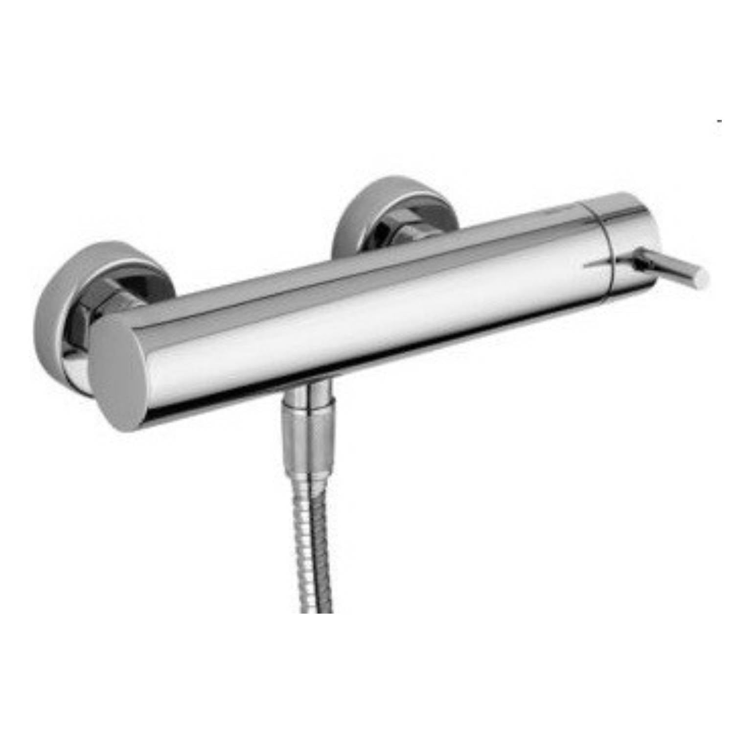  Set saliscendi con doccia tonda minimale e miscelatore doccia esterno Stick cromo Paffoni by CeramicStore | Lo specialista del tuo bagno