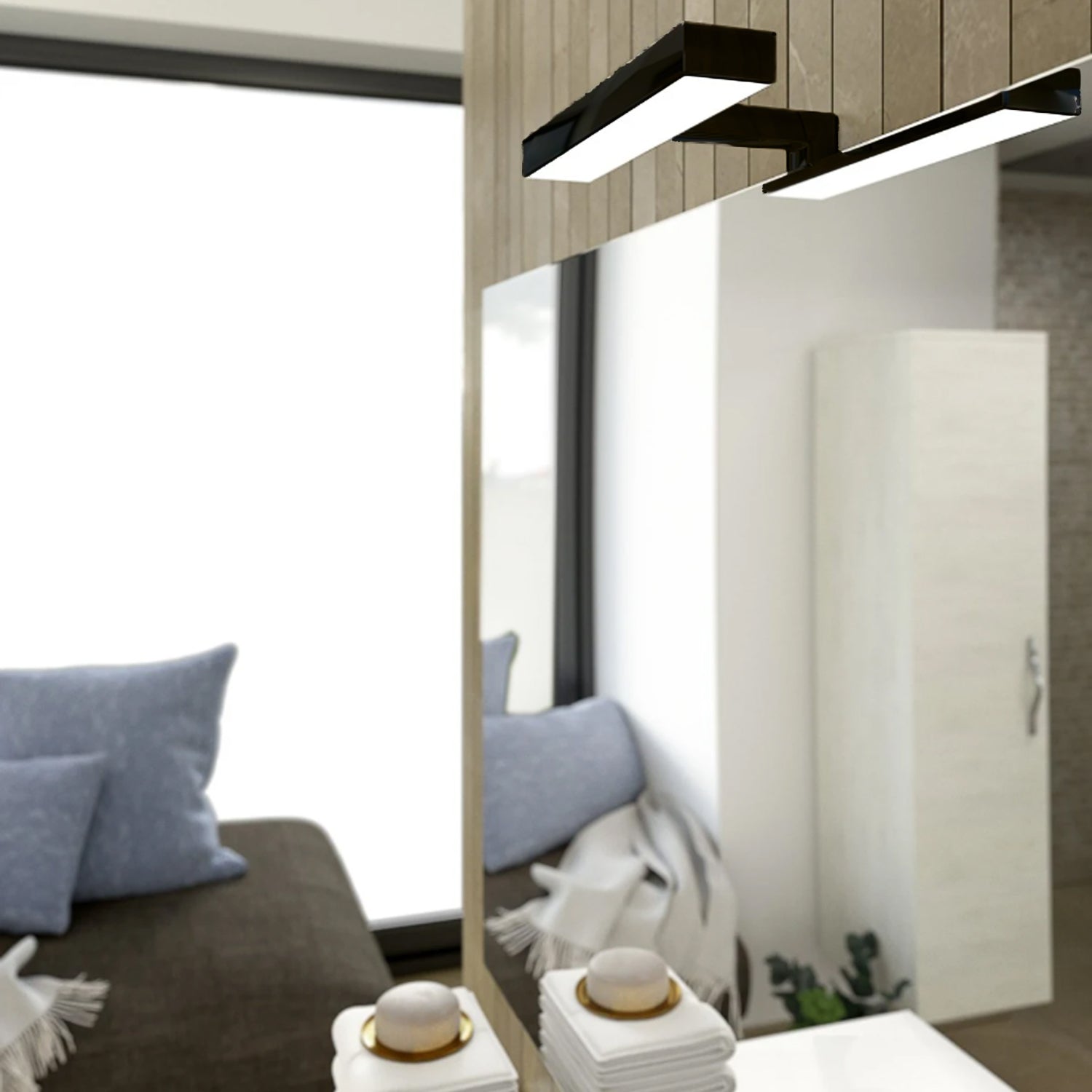  Lampada da bagno LED Cubi&Co modello Saturn 20x5x10 cm - Nero Opaco by CeramicStore | Lo specialista del tuo bagno