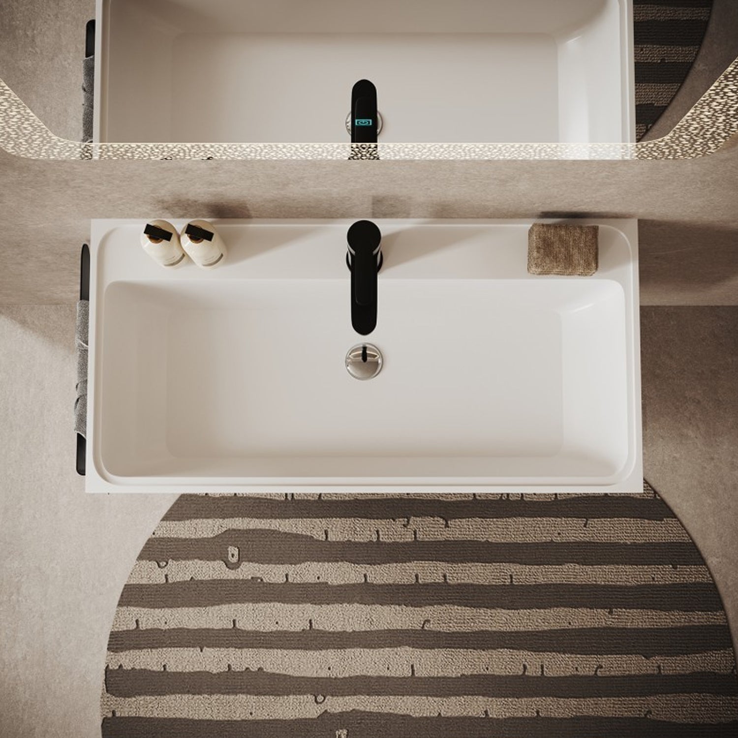  Mobile bagno cannettato ad installazione sospesa con lavabo cm 80 colore grigio antico - Cubi&Co Collezione Pure by CeramicStore | Lo specialista del tuo bagno