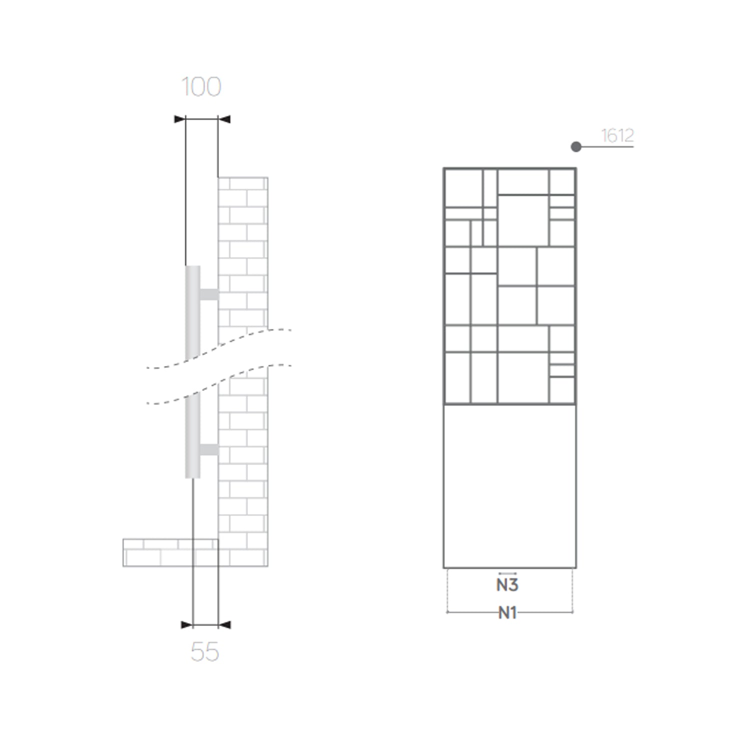 5 cm interasse 450/50 mm finitura Antracite by CeramicStore | Lo specialista del tuo bagno
