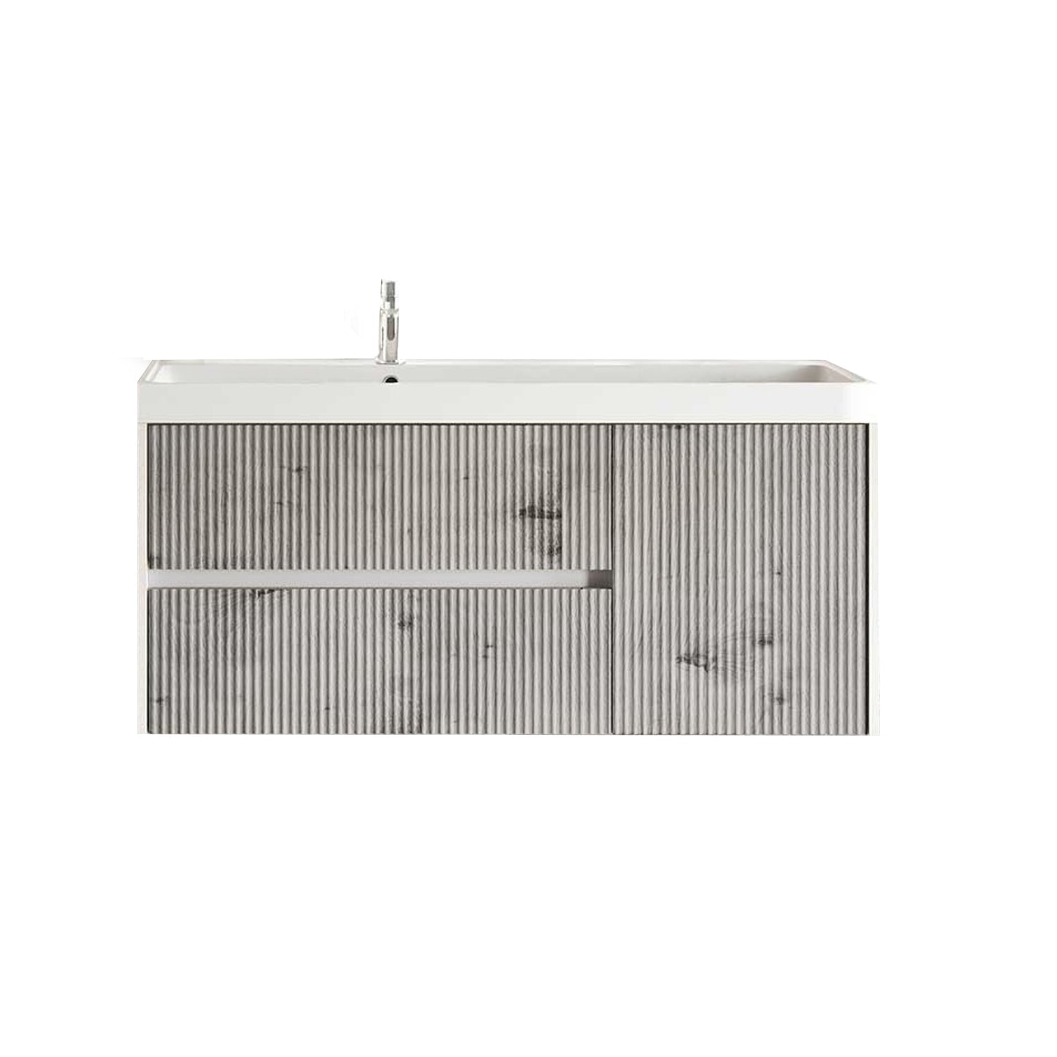  Mobile bagno cannettato ad installazione sospesa con lavabo cm 120 colore grigio antico - Cubi&Co Collezione Pure by CeramicStore | Lo specialista del tuo bagno