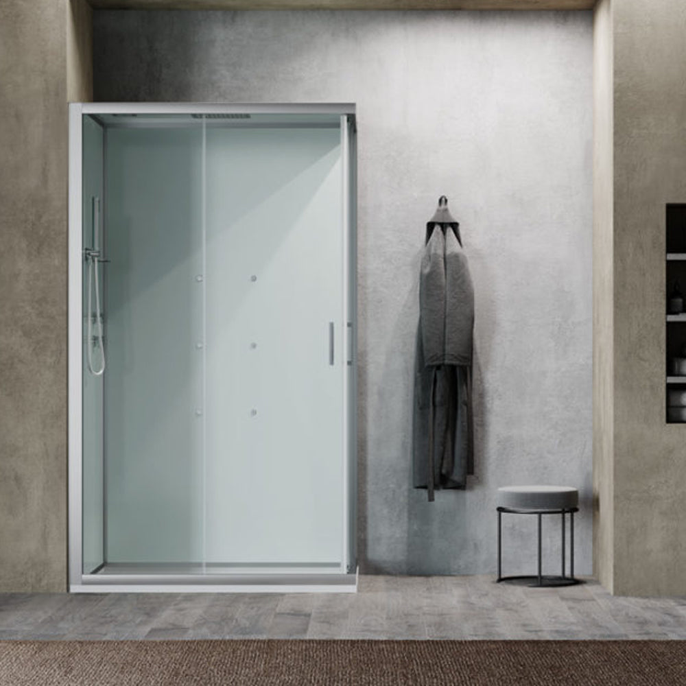  Cabina doccia multifunzione Ercole cm 100x80 con idrogetti dorsali- Versione Sinistra by CeramicStore | Lo specialista del tuo bagno