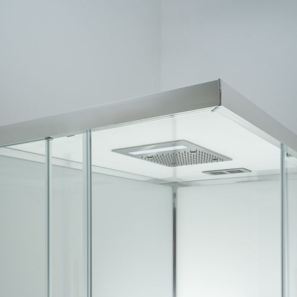  Cabina doccia multifunzione Ercole Plus cm 120x80 con idrogetti dorsali Bluetooth e Cromoterapia- Versione Sinistra by CeramicStore | Lo specialista del tuo bagno