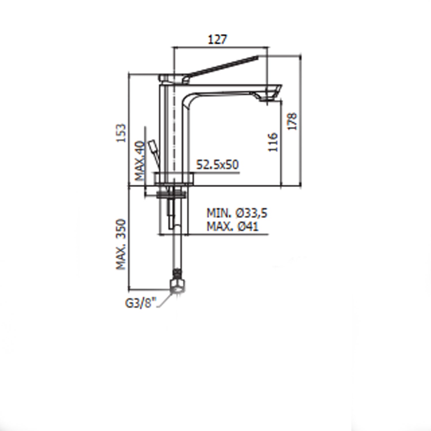 Miscelatore lavabo senza scarico serie Tilt Paffoni - Nero Opaco 6