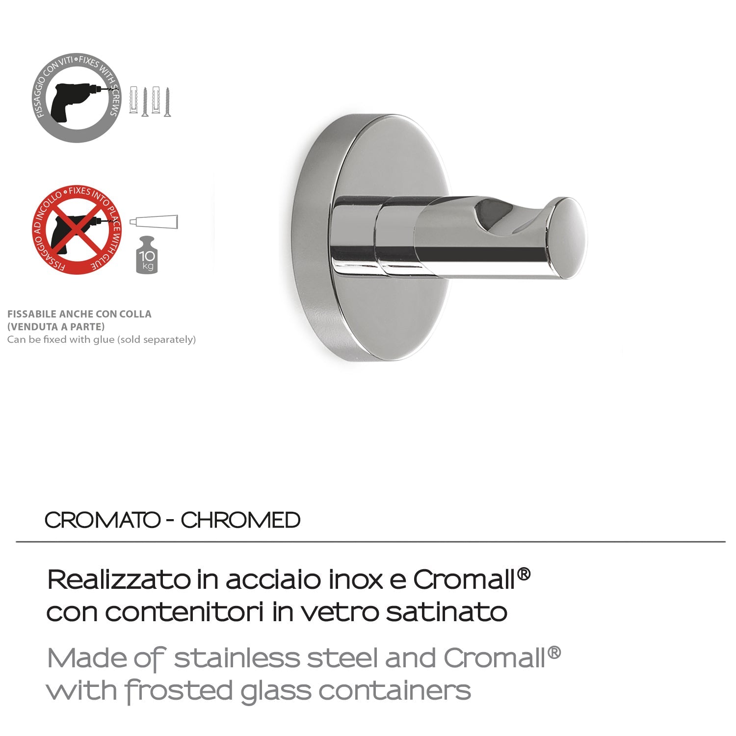 Appendiabiti in Acciaio Inox e Cromall Gedy serie Felce - Cromato by CeramicStore | Lo specialista del tuo bagno
