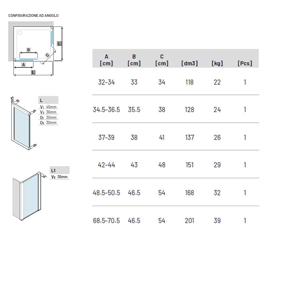 Box doccia con apertura Angolare 100x120 Profilo Nero Cristallo Trasparente 6 mm Anticalcare Permanente HEXA by SAMO 5