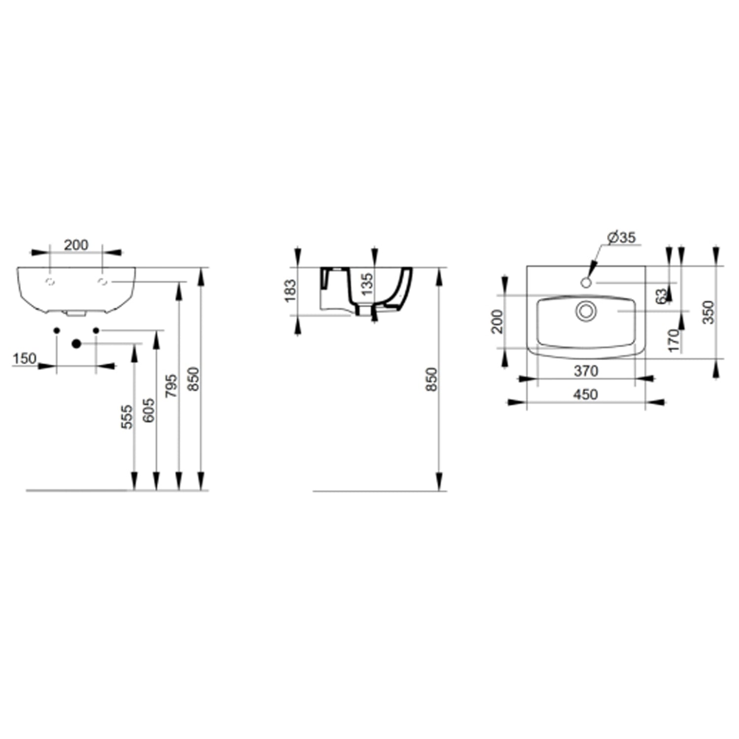  Lavabo sospeso Ceramica Dolomite modello Mia 45x35 cm by CeramicStore | Lo specialista del tuo bagno