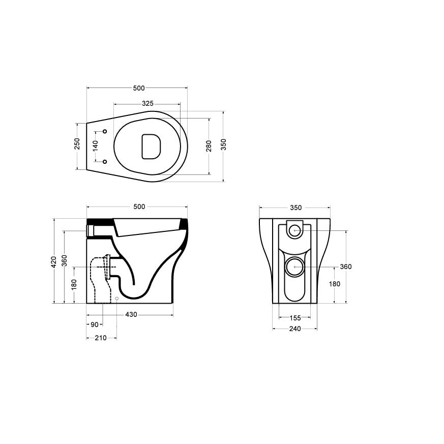  Sanitari a terra filo parete Axa collezione Cinque wc + bidet + sedile soft close