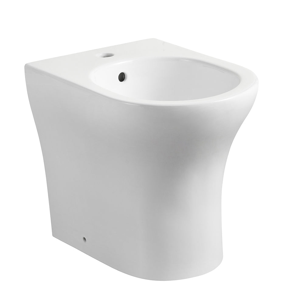 Coppia di sanitari filomuro Bathcore  collezione Sara di Linpha Sanitary cm 36x49,7 senza brida con scarico universale e copriwater 7