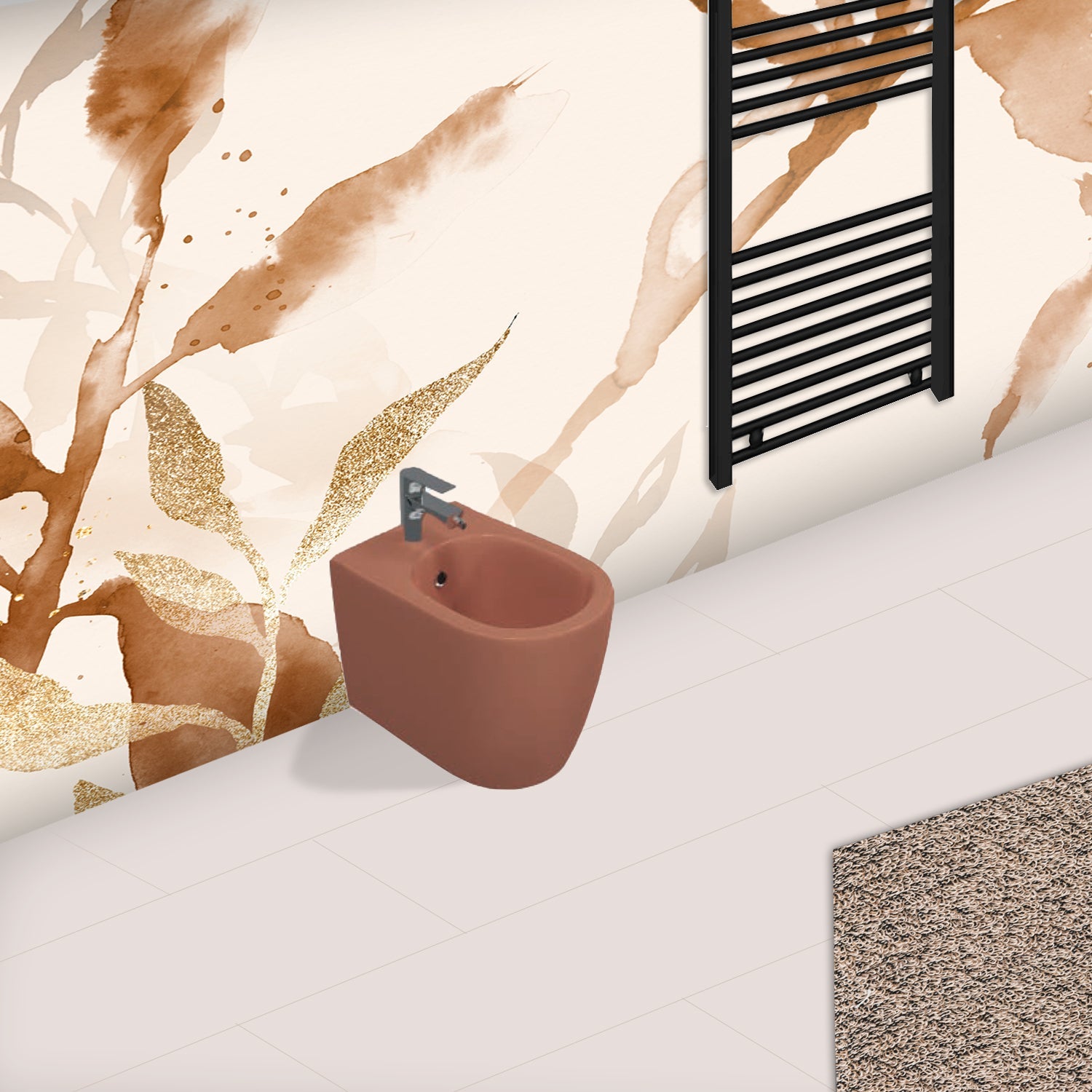  Sanitari Filomuro Rimless con copriwater Soft Close BathCore serie Infinity 53x36