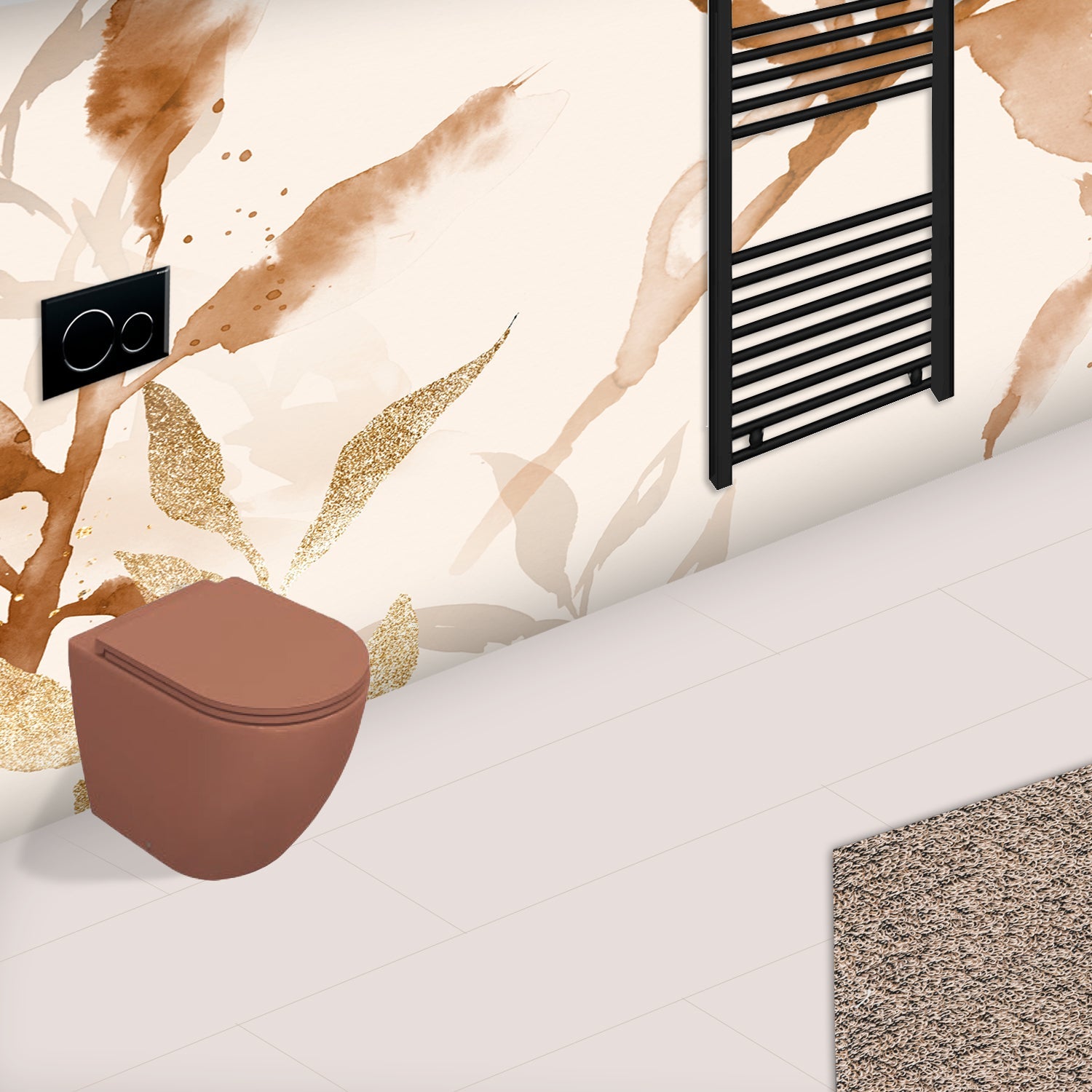  Sanitari Filomuro Rimless con copriwater Soft Close BathCore serie Infinity 53x36