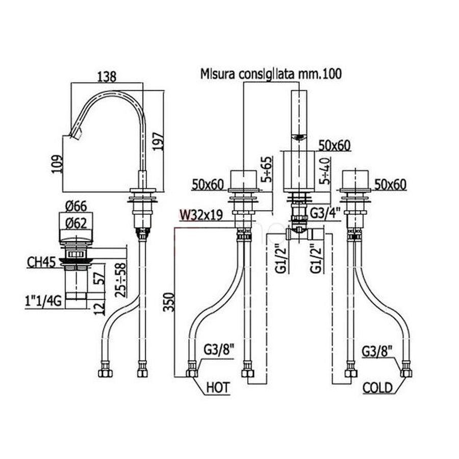  LEP119CR by Paffoni: batteria per bidet senza scarico e aeratore a scomparsa by CeramicStore | Lo specialista del tuo bagno