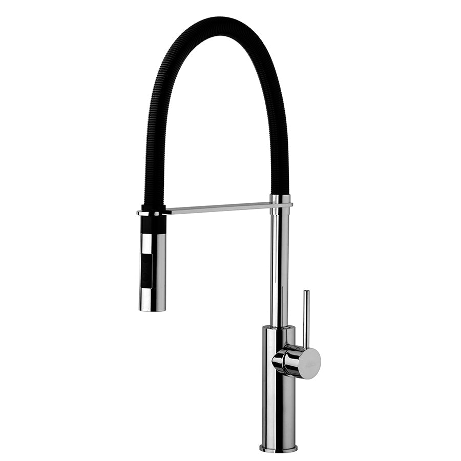 Miscelatore lavello cucina in ottone Paffoni Light Exclusive Edition con canna orientabile e doccia estraibile finitura cromo by CeramicStore | Lo specialista del tuo bagno