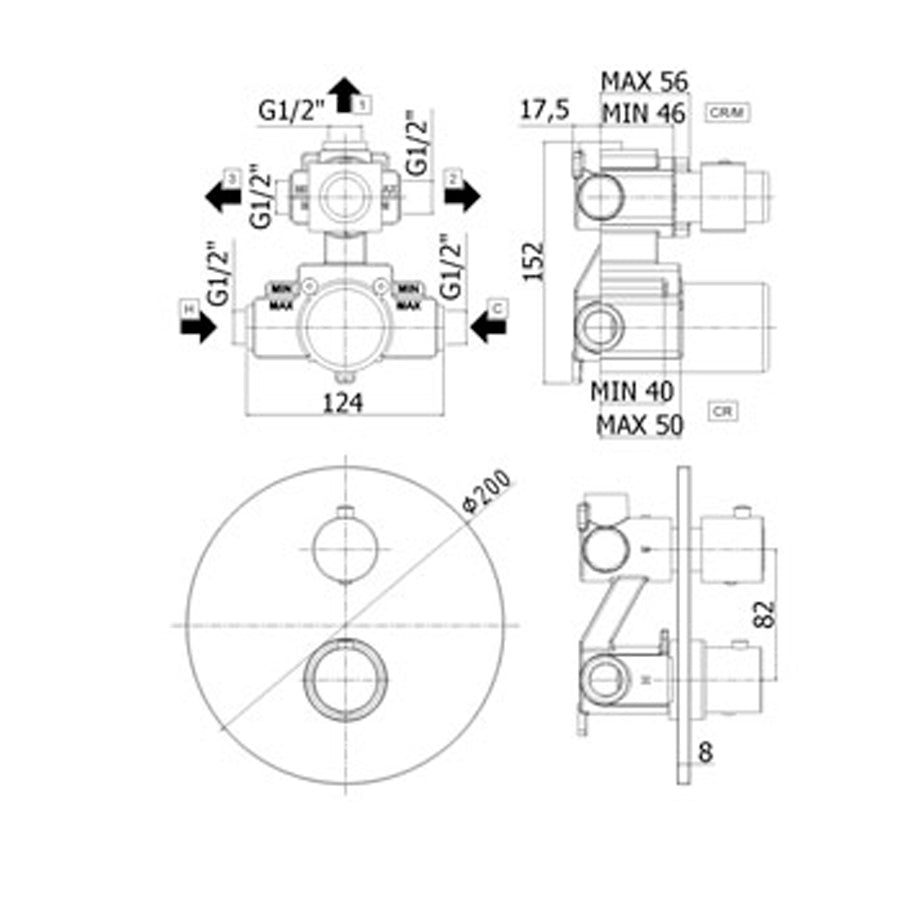  Miscelatore termostatico incasso doccia 3 uscite Paffoni Light art. LIQ019CR by CeramicStore | Lo specialista del tuo bagno