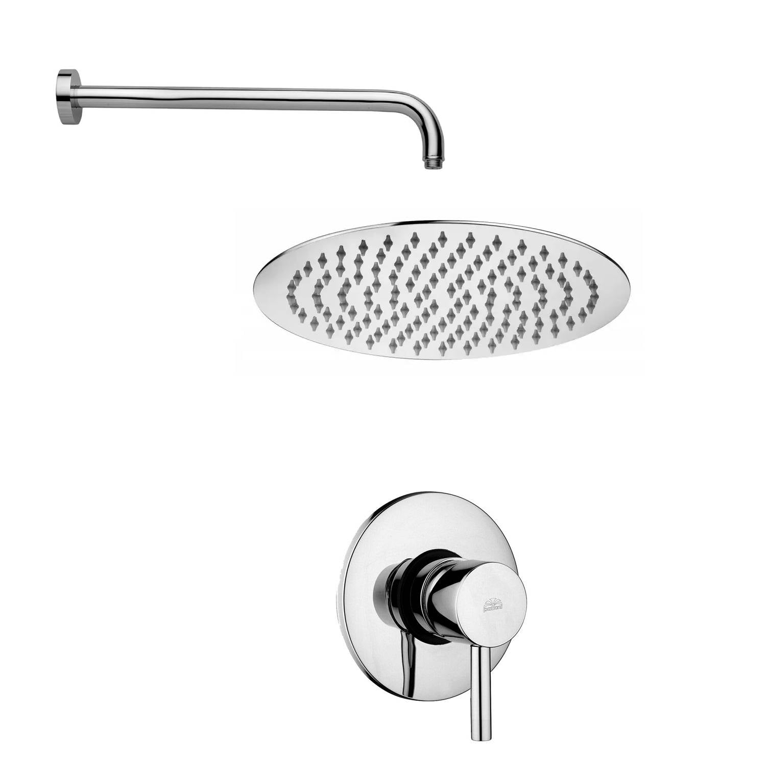 Set soffione doccia tondo diametro 230 mm con braccio doccia 30cm e miscelatore incasso Cromo Paffoni by CeramicStore | Lo specialista del tuo bagno