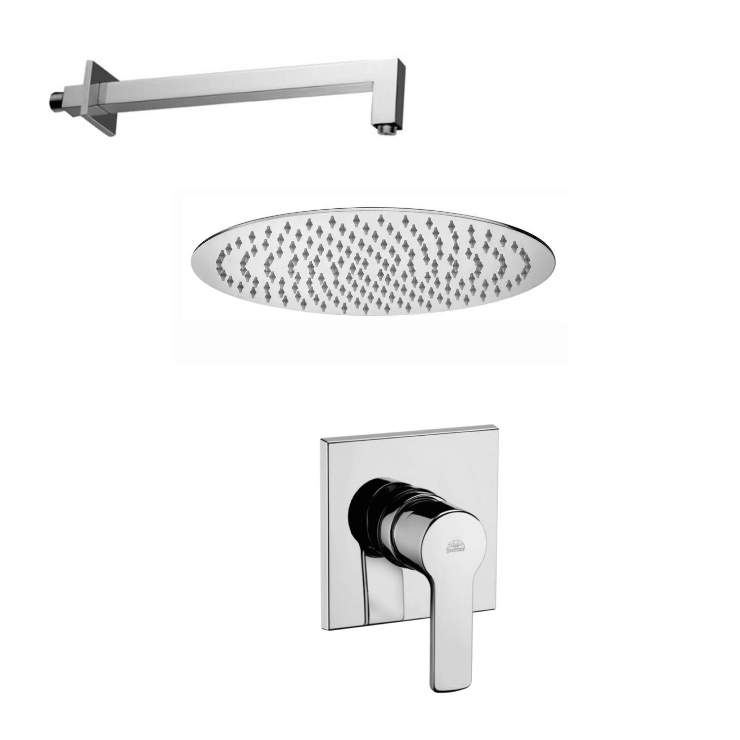 Set Soffione doccia tondo diametro 300 con braccio quadrato e miscelatore incasso doccia Cromo Paffoni by CeramicStore | Lo specialista del tuo bagno