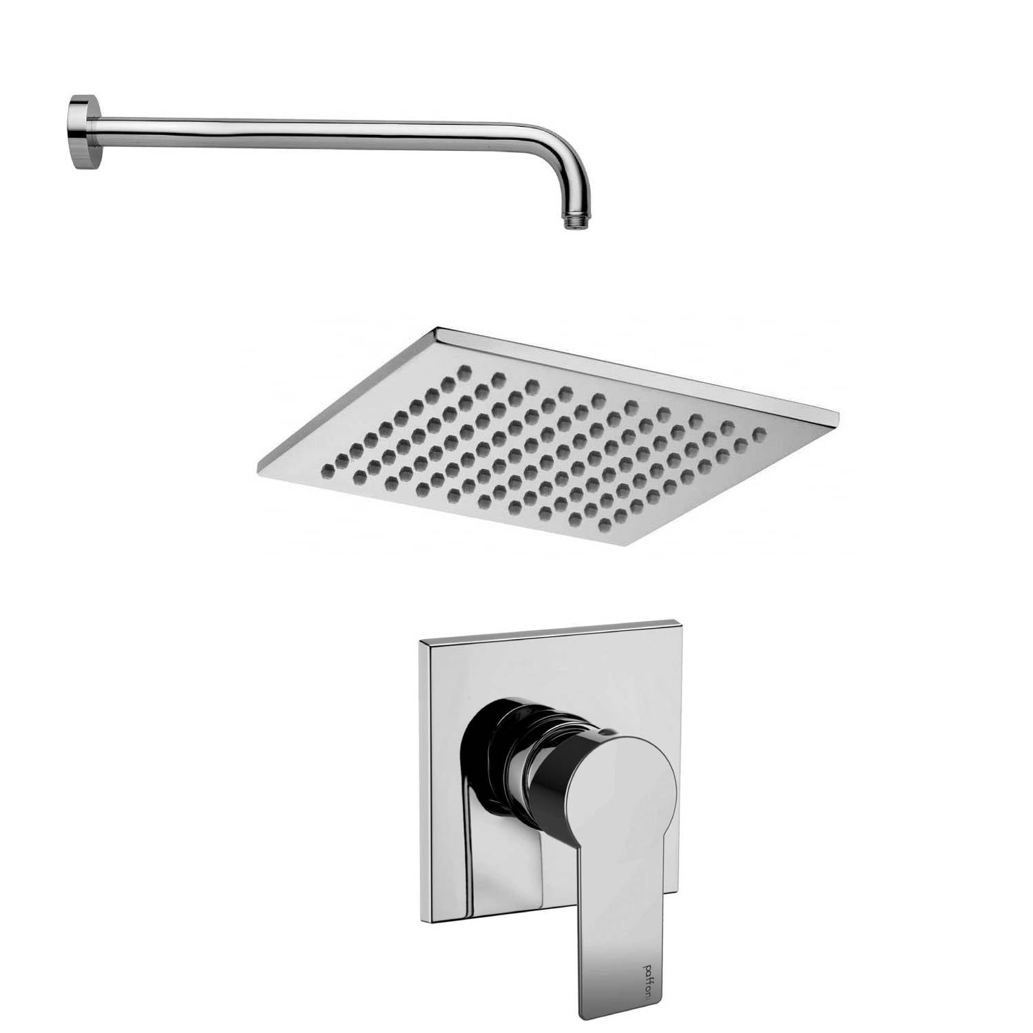 Set soffione doccia anticalcare squadrato e braccio doccia con miscelatore incasso doccia Cromo Paffoni by CeramicStore | Lo specialista del tuo bagno