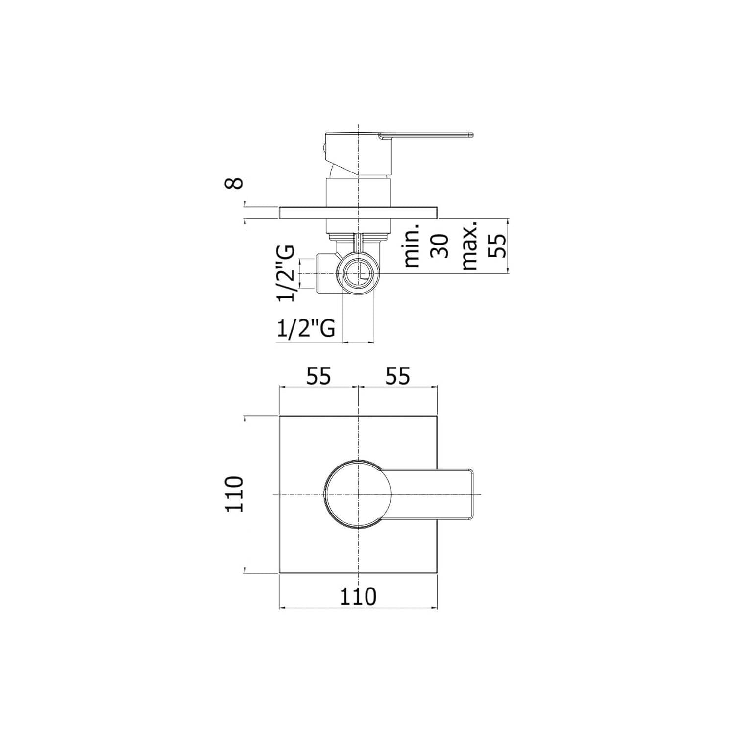  Set soffione doccia anticalcare squadrato e braccio doccia con miscelatore incasso doccia Cromo Paffoni by CeramicStore | Lo specialista del tuo bagno