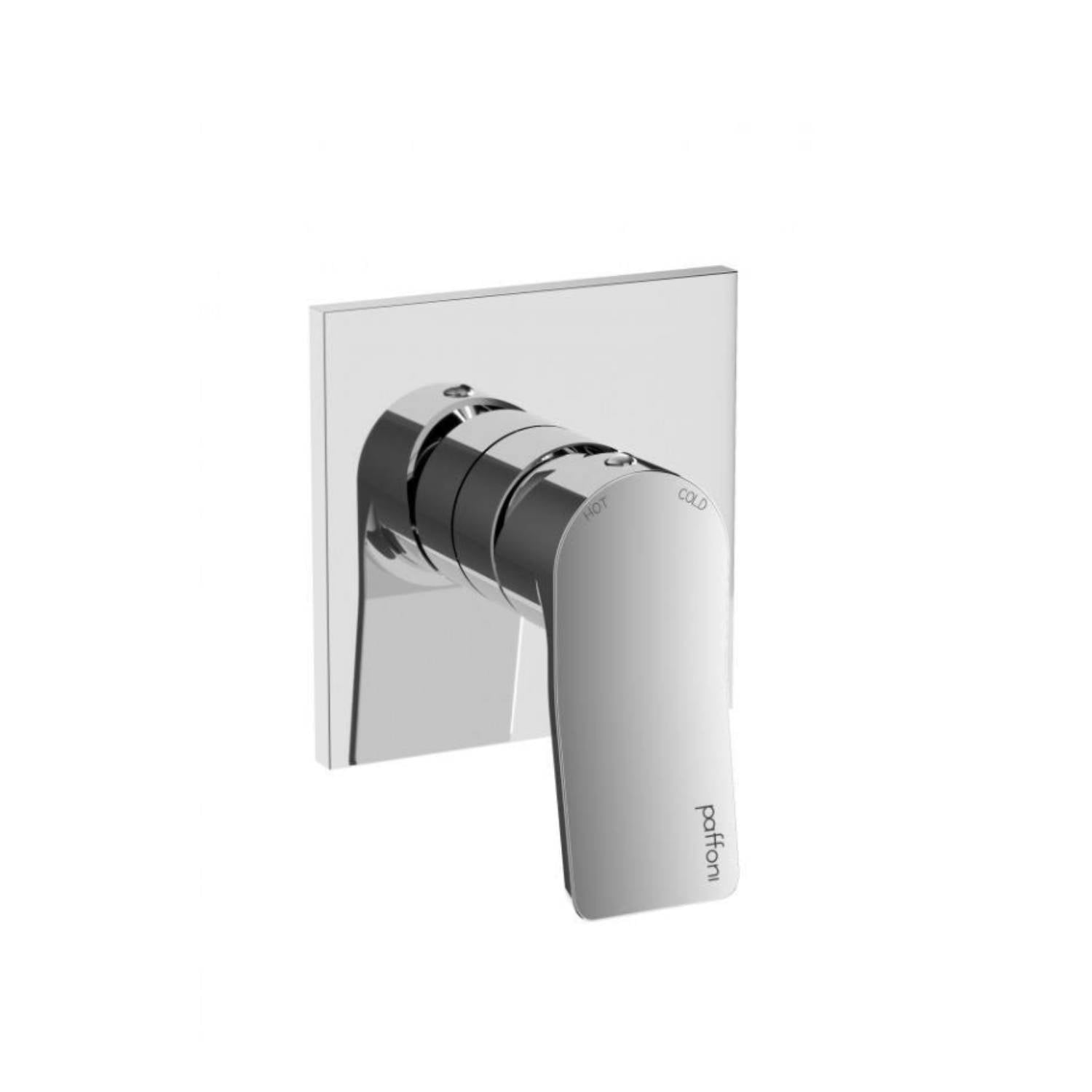  Set soffione doccia anticalcare quadrato con braccio tondo e miscelatore incasso doccia Tilt Cromo Paffoni by CeramicStore | Lo specialista del tuo bagno