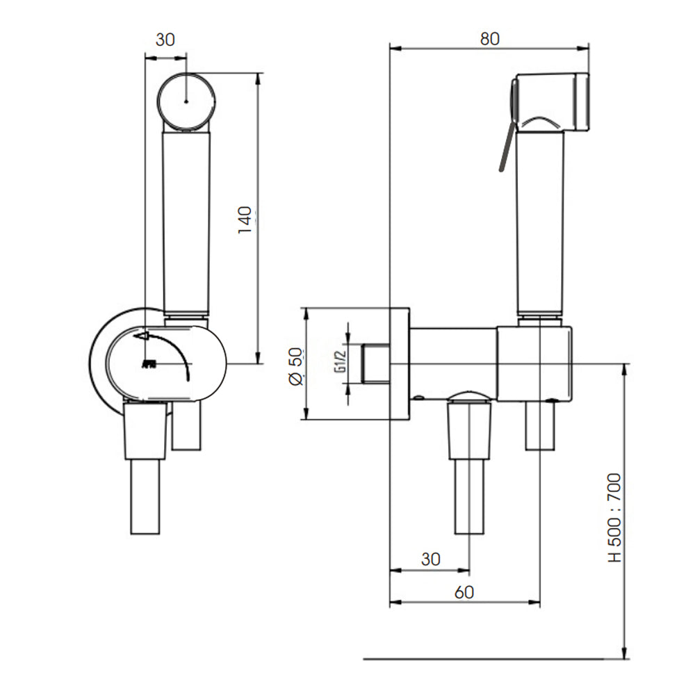  Idroscopino con doccetta tonda