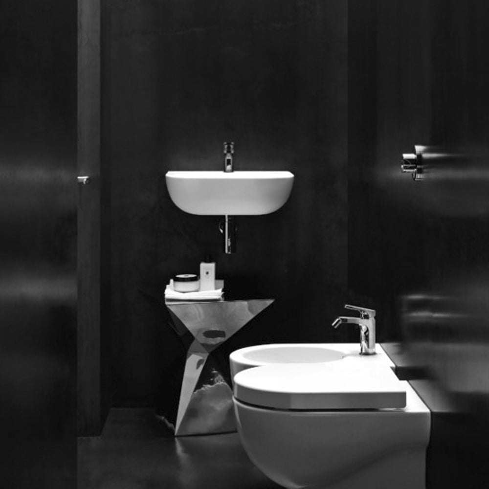 Lavabo Sospeso modello Nuvola 47 Ceramica Azzurra Senza foro rubinetto NUV2460B1 3