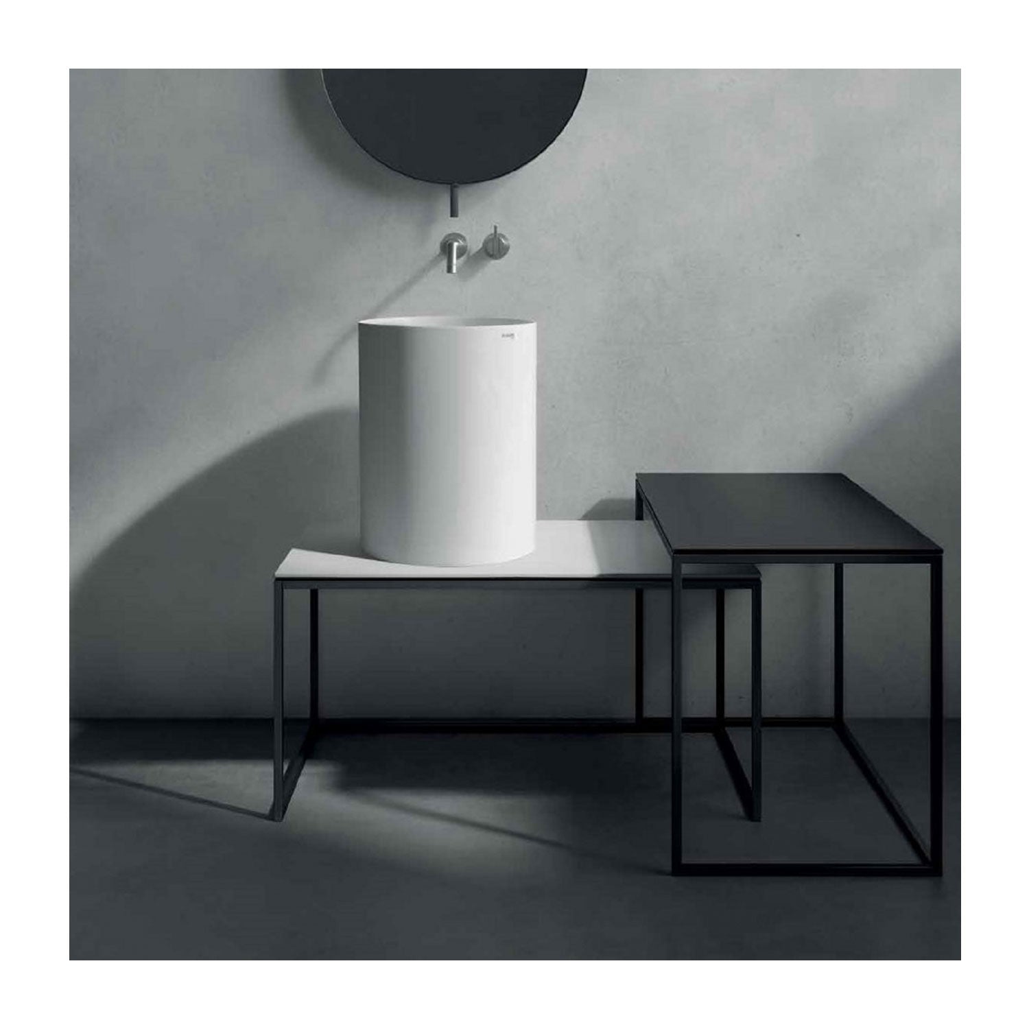 Lavandino da appoggio/sospeso cm à¸37x46h serie Core di Ceramica Galassia -  Bianco Matt