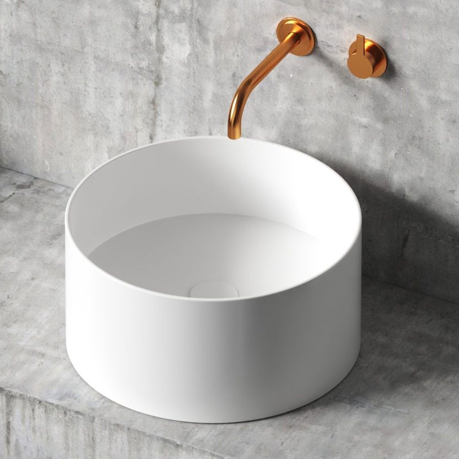  Lavandino da appoggio/sospeso cm à¸40x20h serie Core di Ceramica Galassia -  Bianco Matt