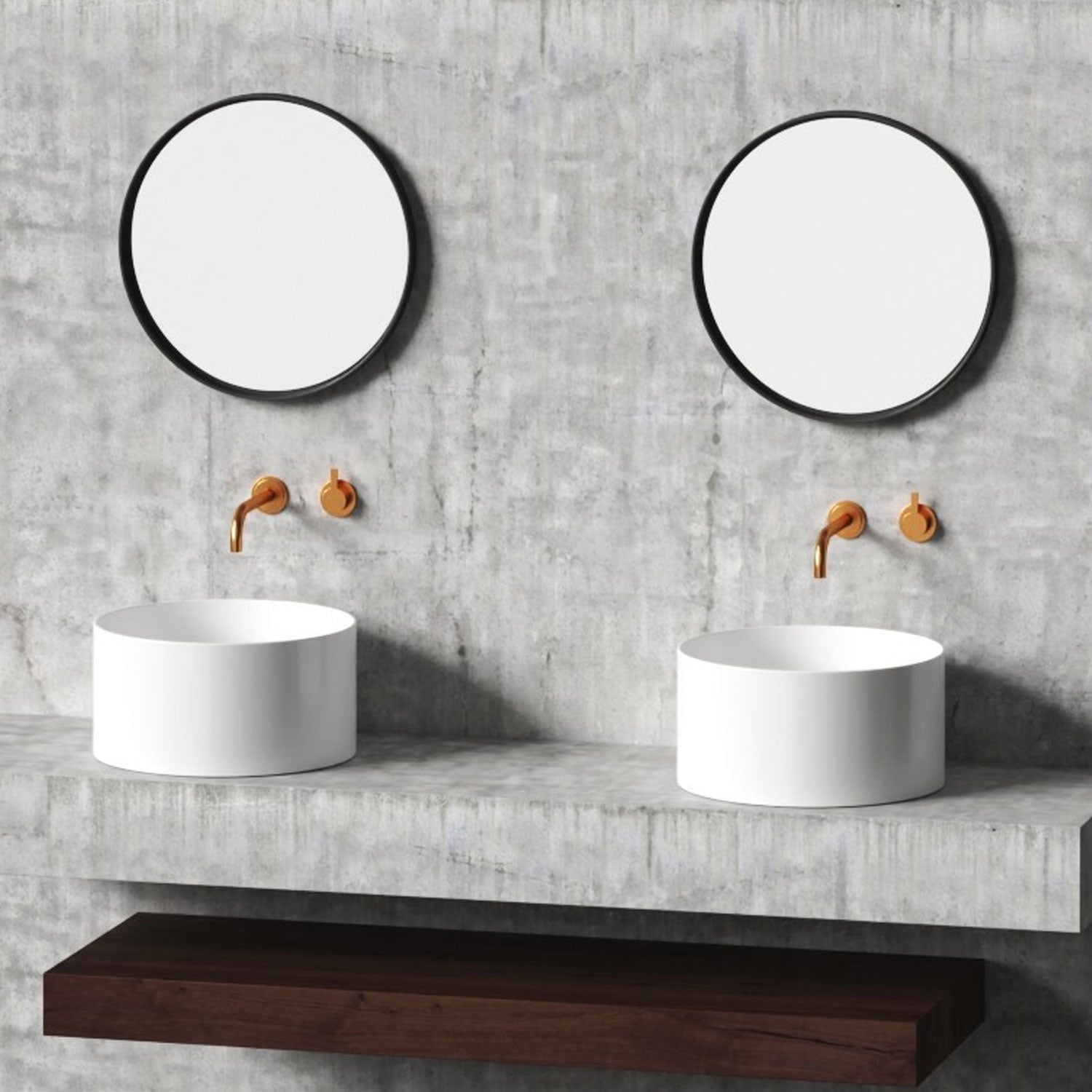  Lavandino da appoggio/sospeso cm à¸40x20h serie Core di Ceramica Galassia -  Bianco Matt