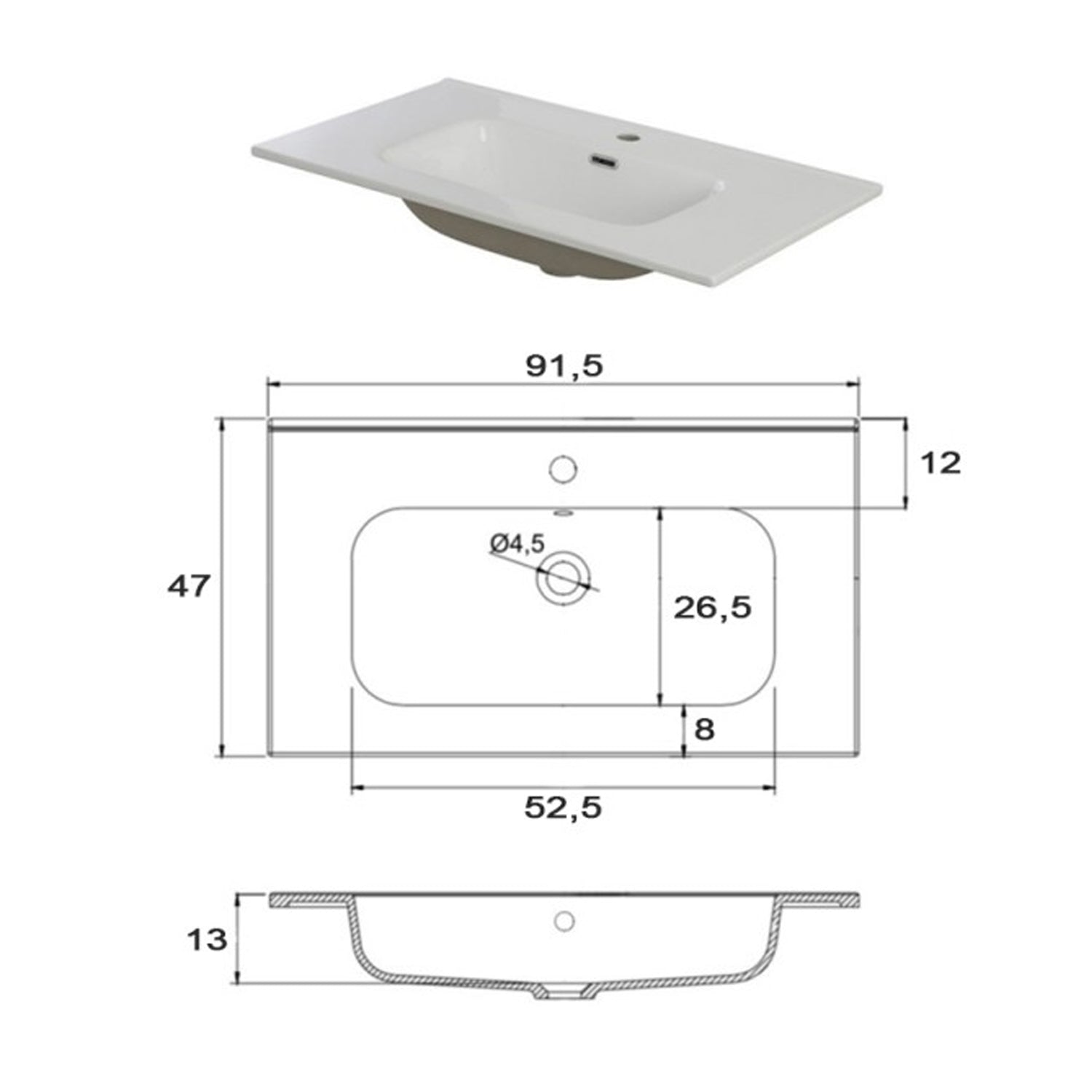 Mobile bagno sospeso Cubi&Co Shade con lavabo, cassettone e specchio - Grigio Medio 5