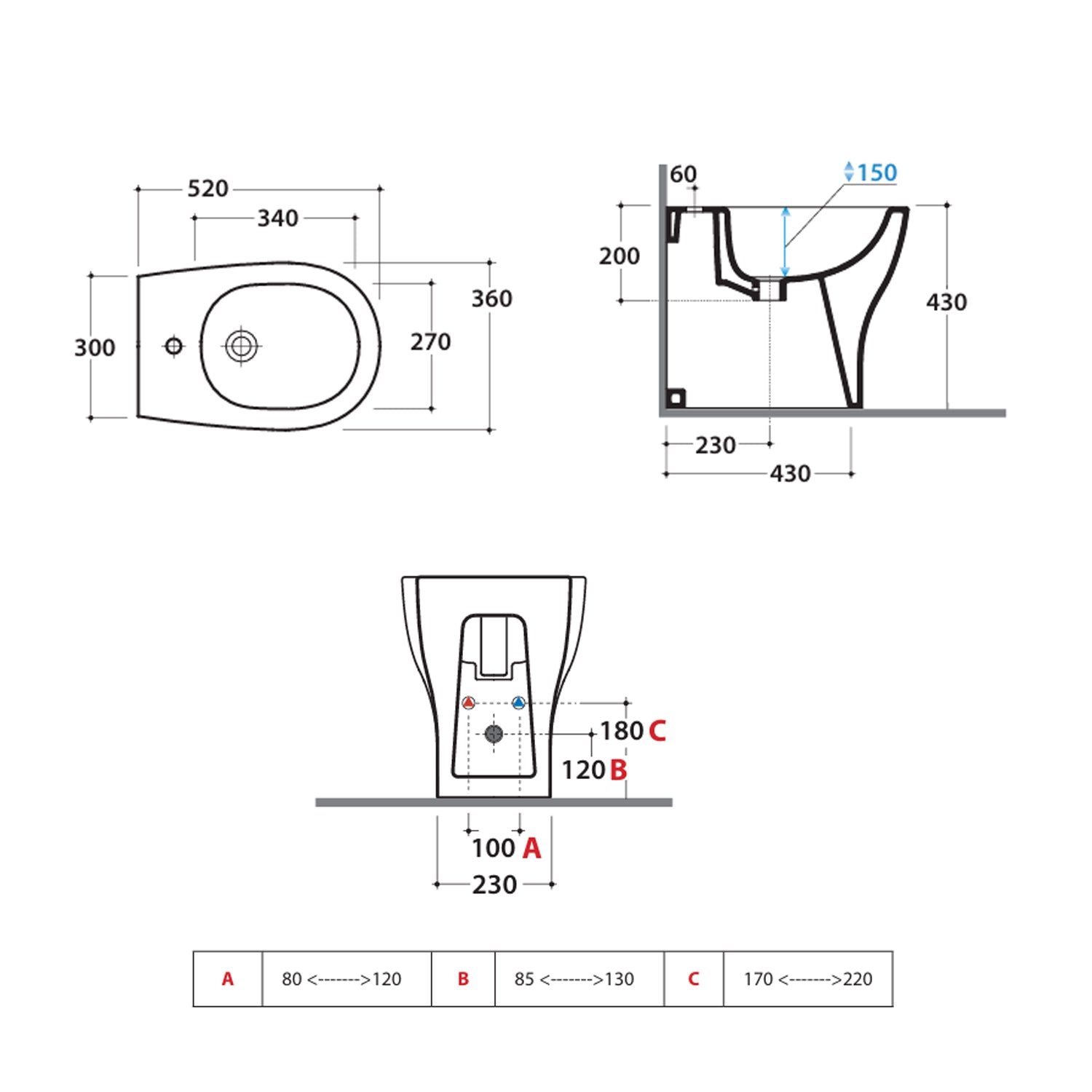  Sanitari Filoparete senza brida 52x36 modello Grace di Ceramica Globo con sedile incluso - Bianco Lucido