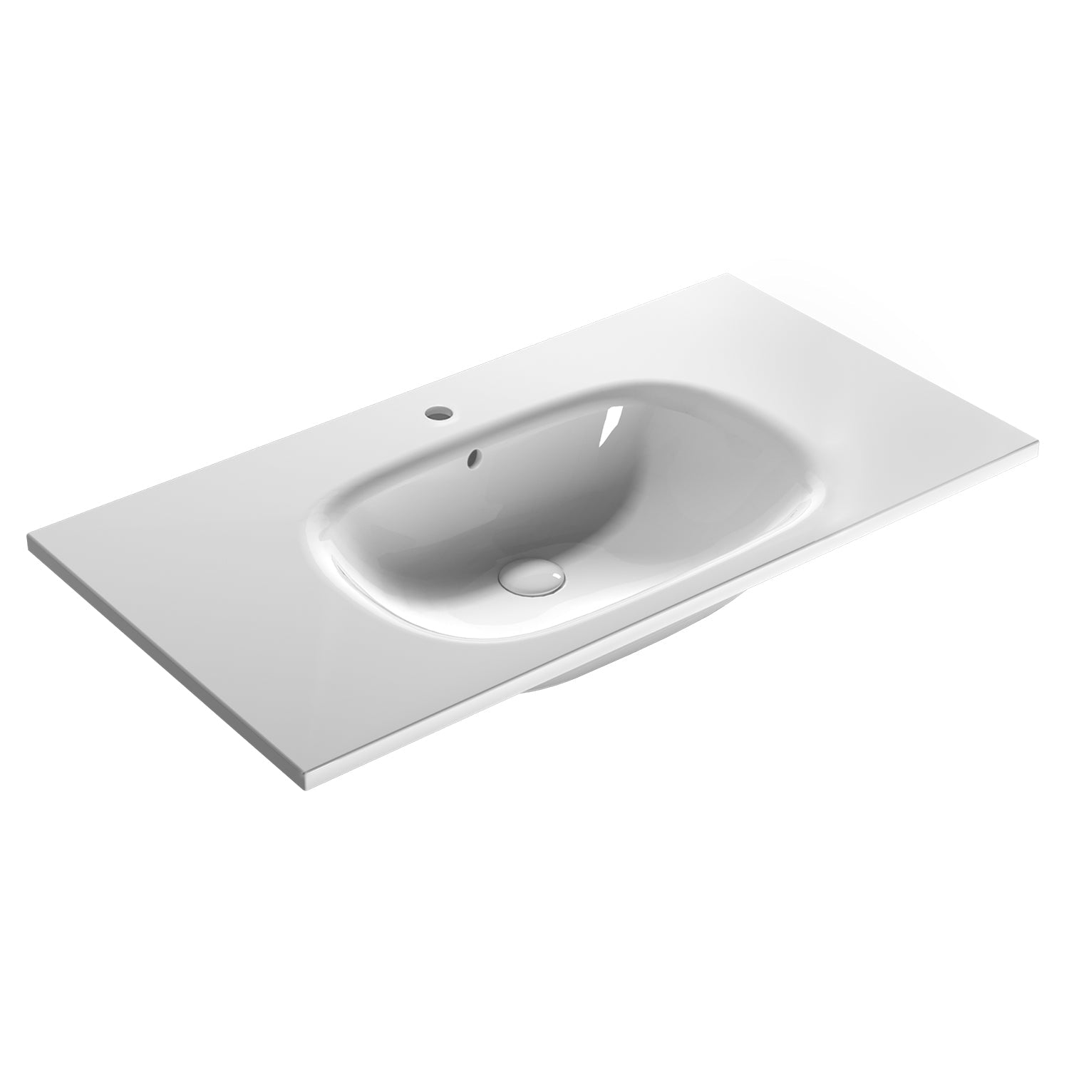 Lavabo sospeso o su base Boulevard 96x51x18 cm Ceramica Globo - Bianco lucido by CeramicStore | Lo specialista del tuo bagno
